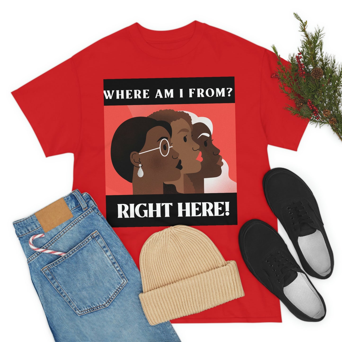 WHERE AM I FROM? Unisex Heavy Cotton Tee