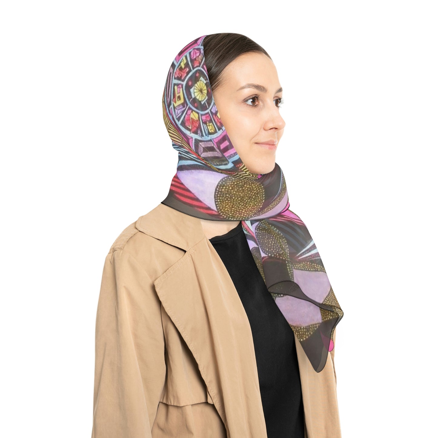 ABSTRACT COLONNADE Poly Scarf