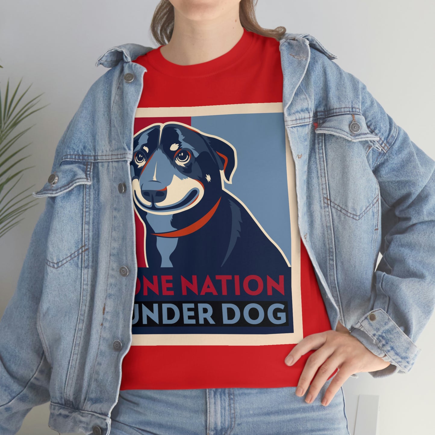 ONE NATION UNDER DOG Unisex Heavy Cotton Tee
