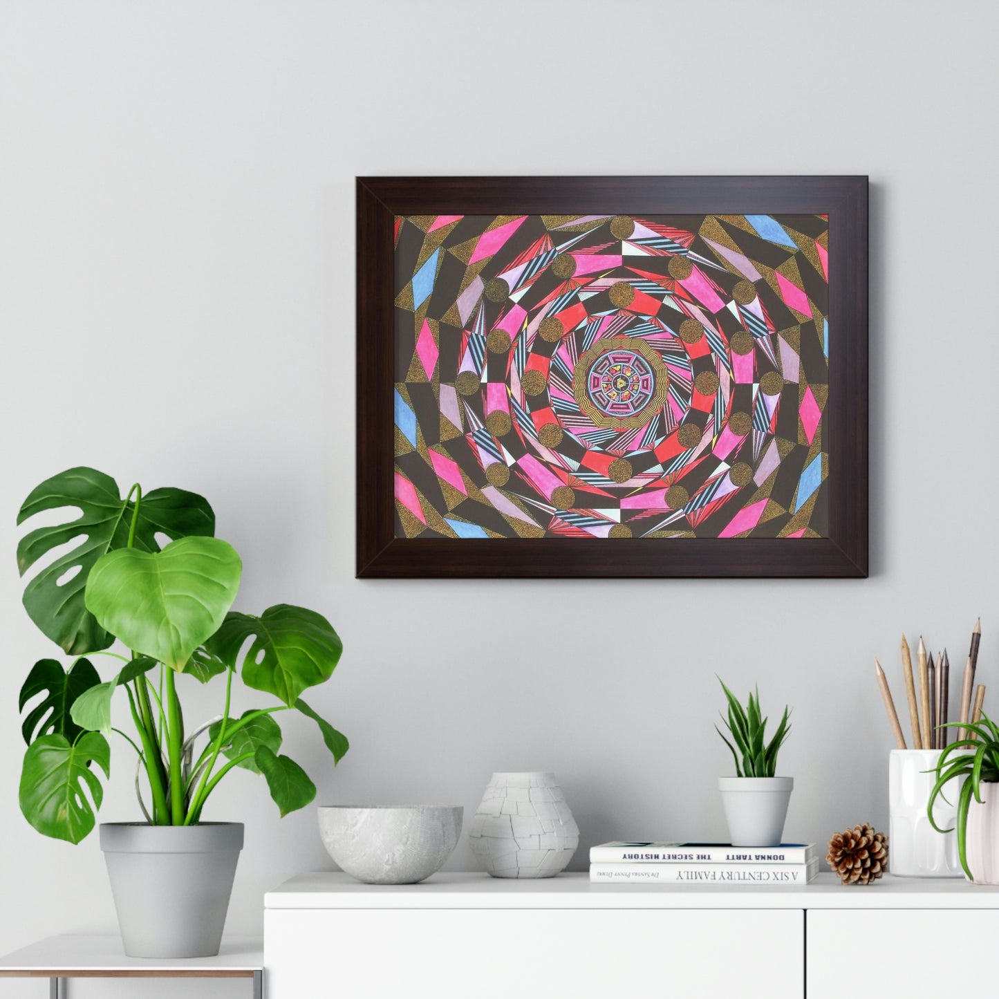 THE ABSTRACT COLONNADE Framed Horizontal Poster