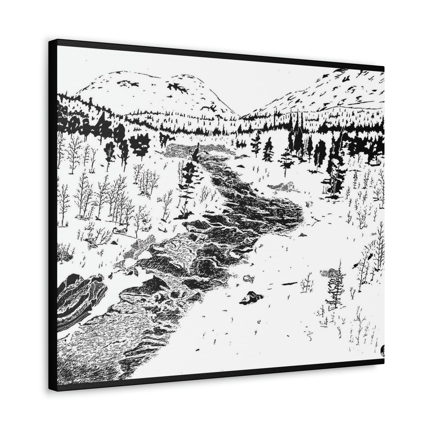 WONDERLUST Reversed Black & White Canvas Gallery Wraps