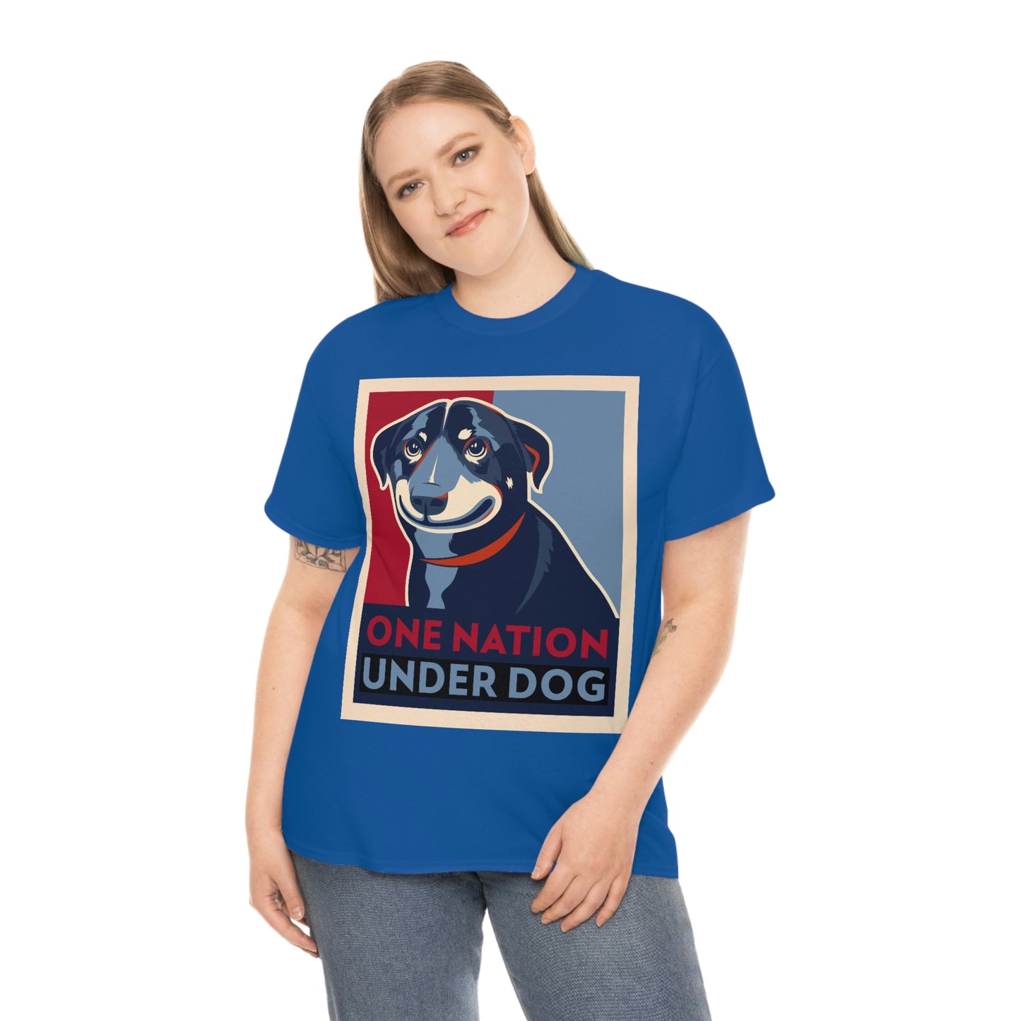 ONE NATION UNDER DOG Unisex Heavy Cotton Tee