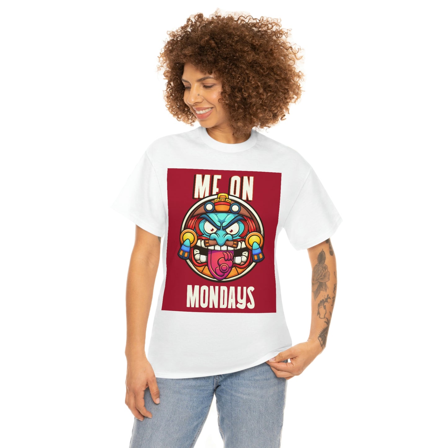 ME ON MONDAYS (RED) Unisex Heavy Cotton Tee