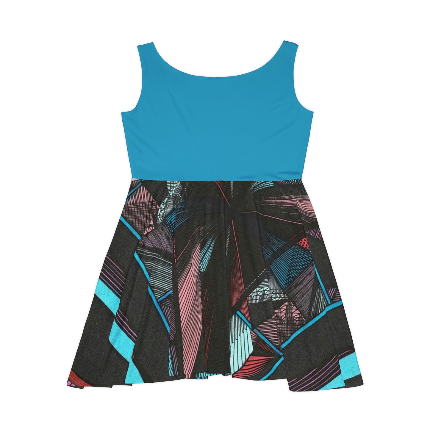 TURQUOISE DUO MEGALOPOLIS Women's Skater Dress