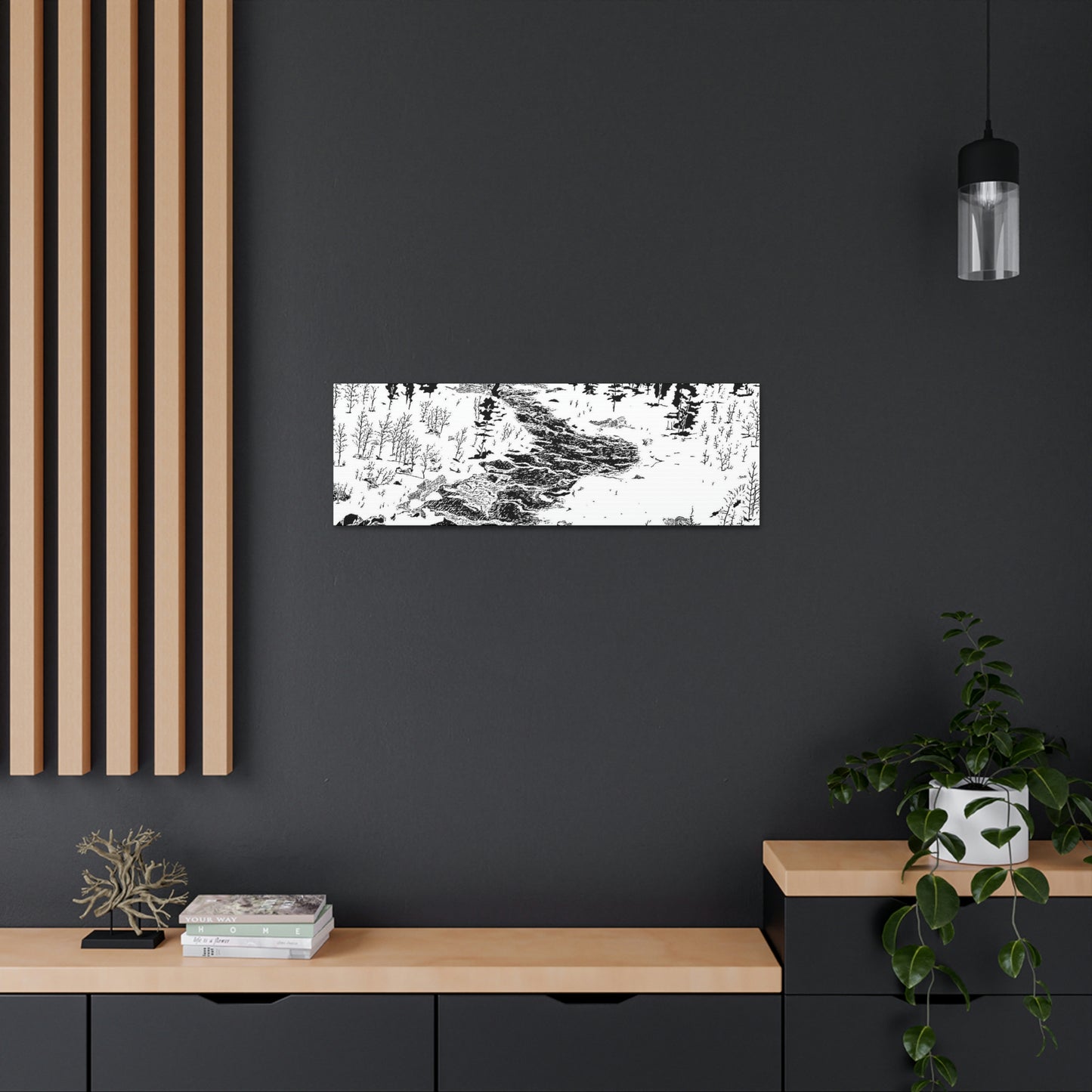 WONDERLUST Reversed Black & White Canvas Gallery Wraps