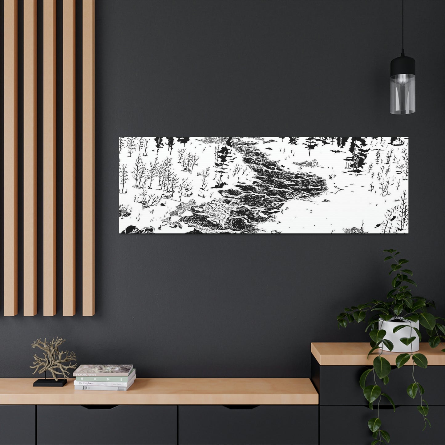 WONDERLUST Reversed Black & White Canvas Gallery Wraps