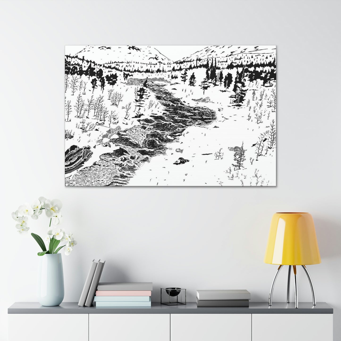 WONDERLUST Reversed Black & White Canvas Gallery Wraps
