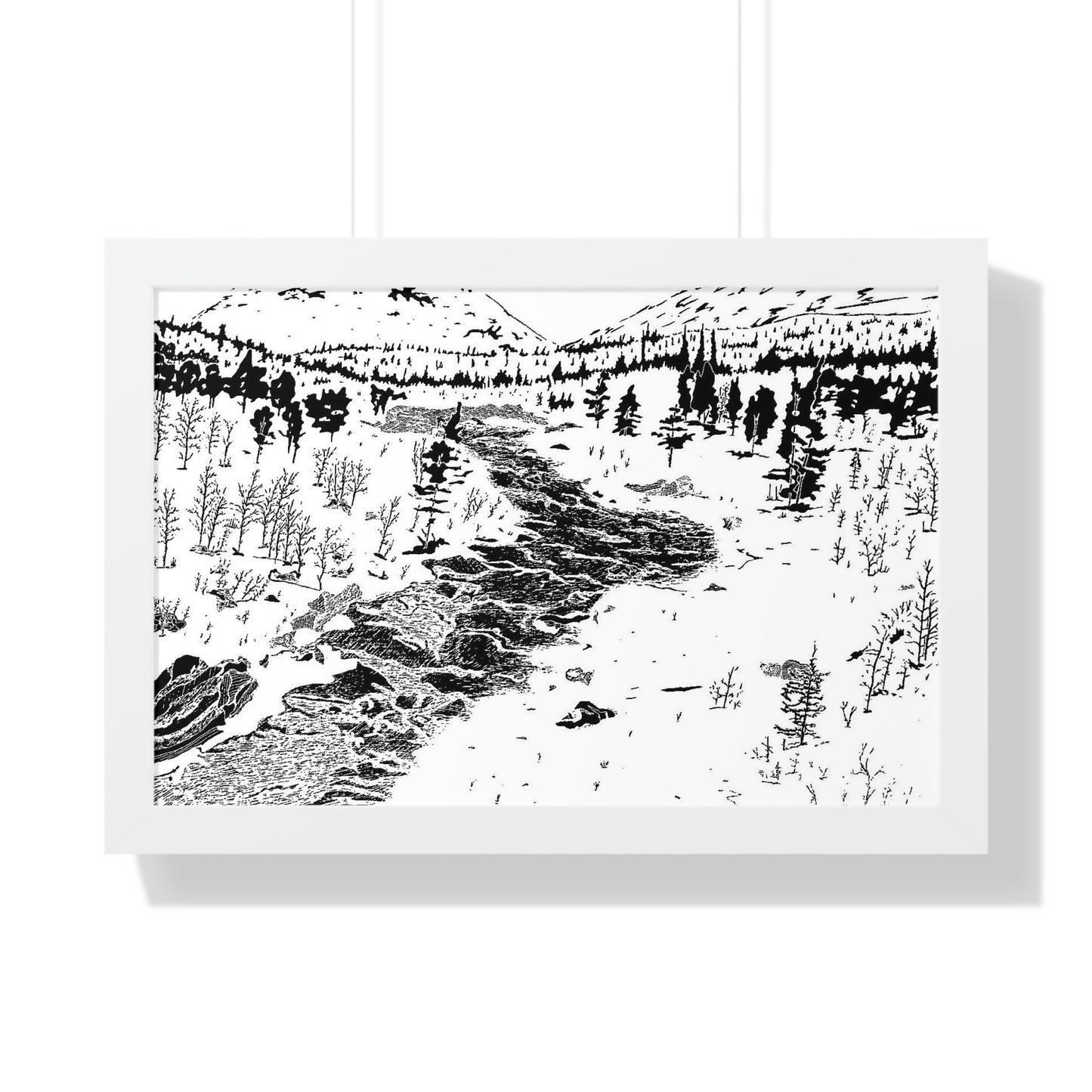 WONDERLUST (REVERSE BLACK & WHITE) Framed Horizontal Poster