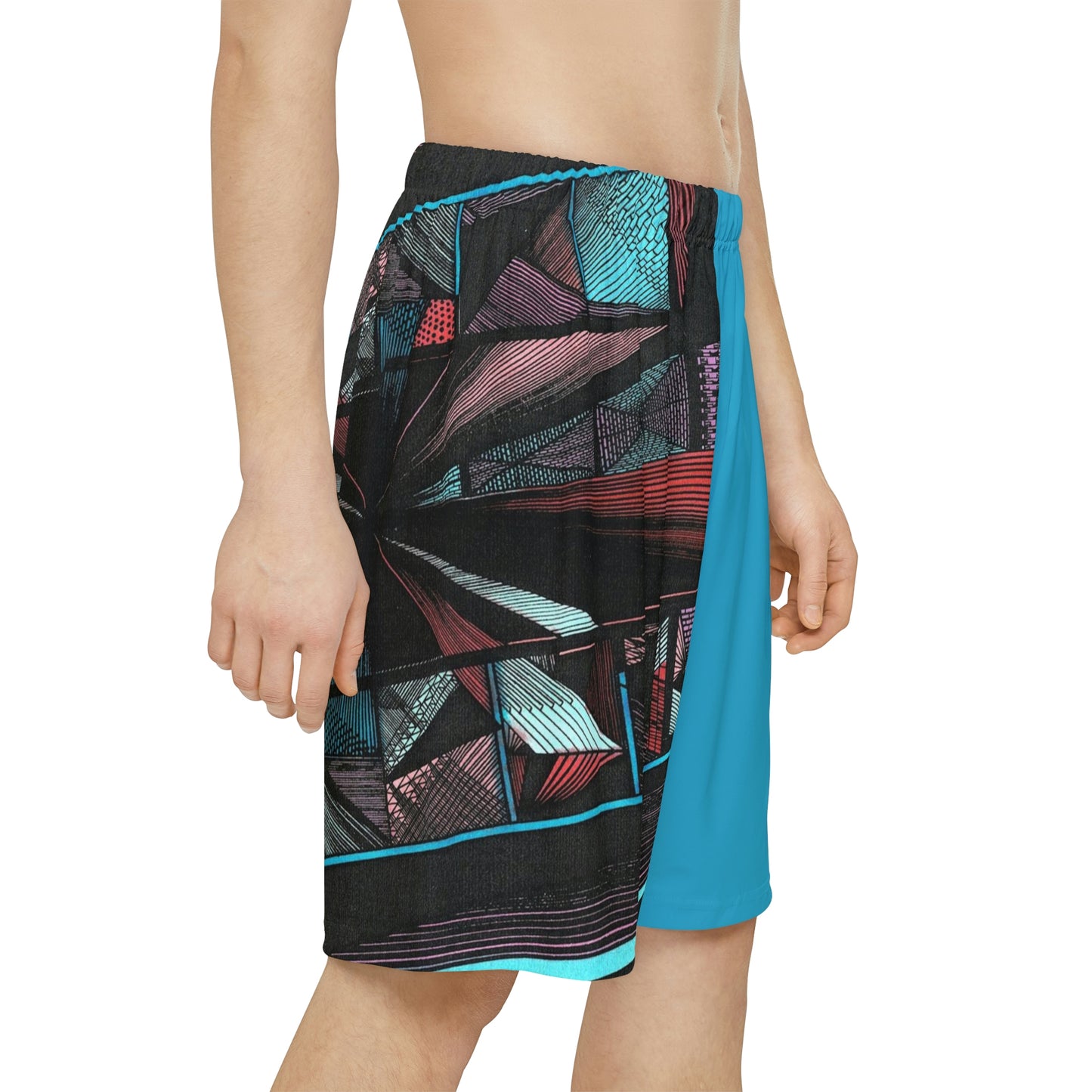 TURQUOISE DUO MEGALOPOLIS Men’s Sports Shorts (does not have pockets)