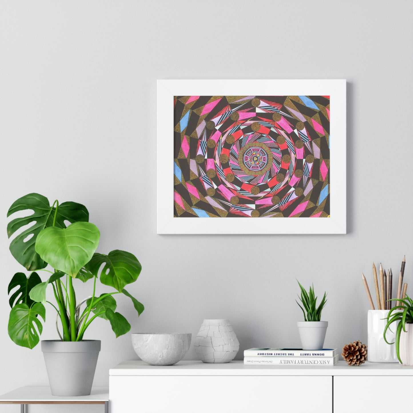 THE ABSTRACT COLONNADE Framed Horizontal Poster