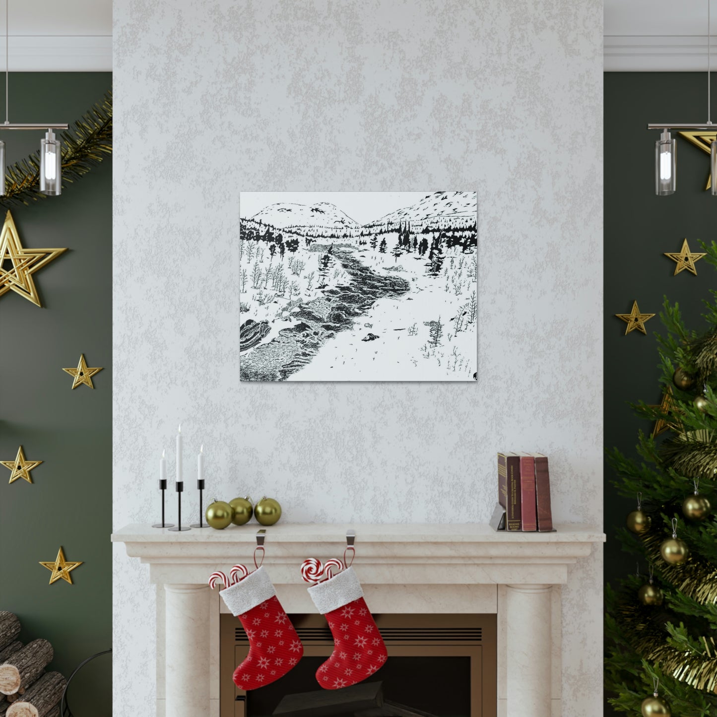 WONDERLUST Reversed Black & White Canvas Gallery Wraps