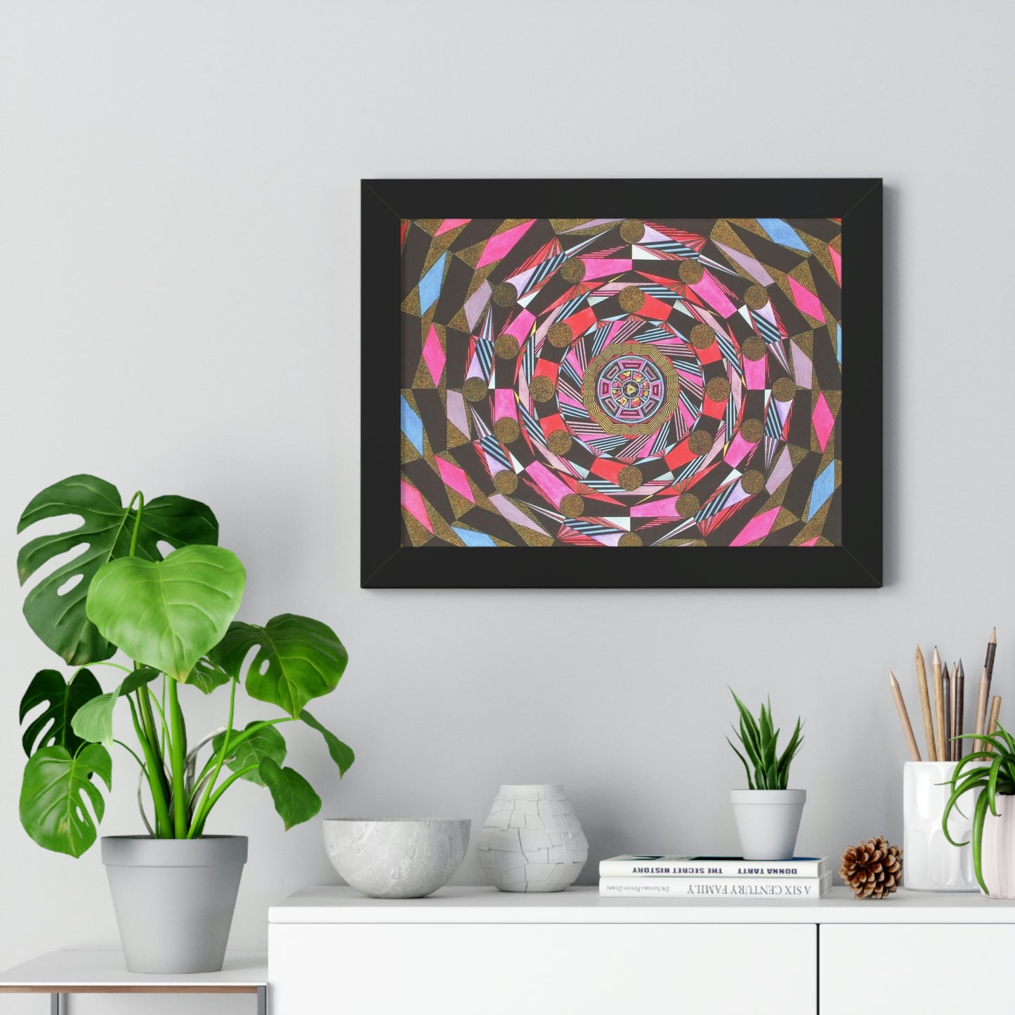 THE ABSTRACT COLONNADE Framed Horizontal Poster