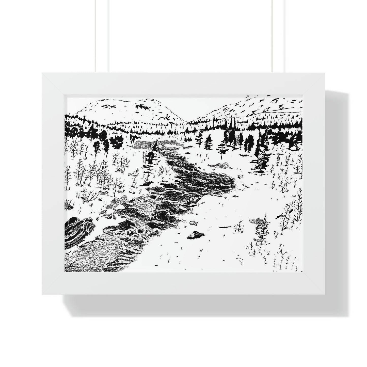 WONDERLUST (REVERSE BLACK & WHITE) Framed Horizontal Poster