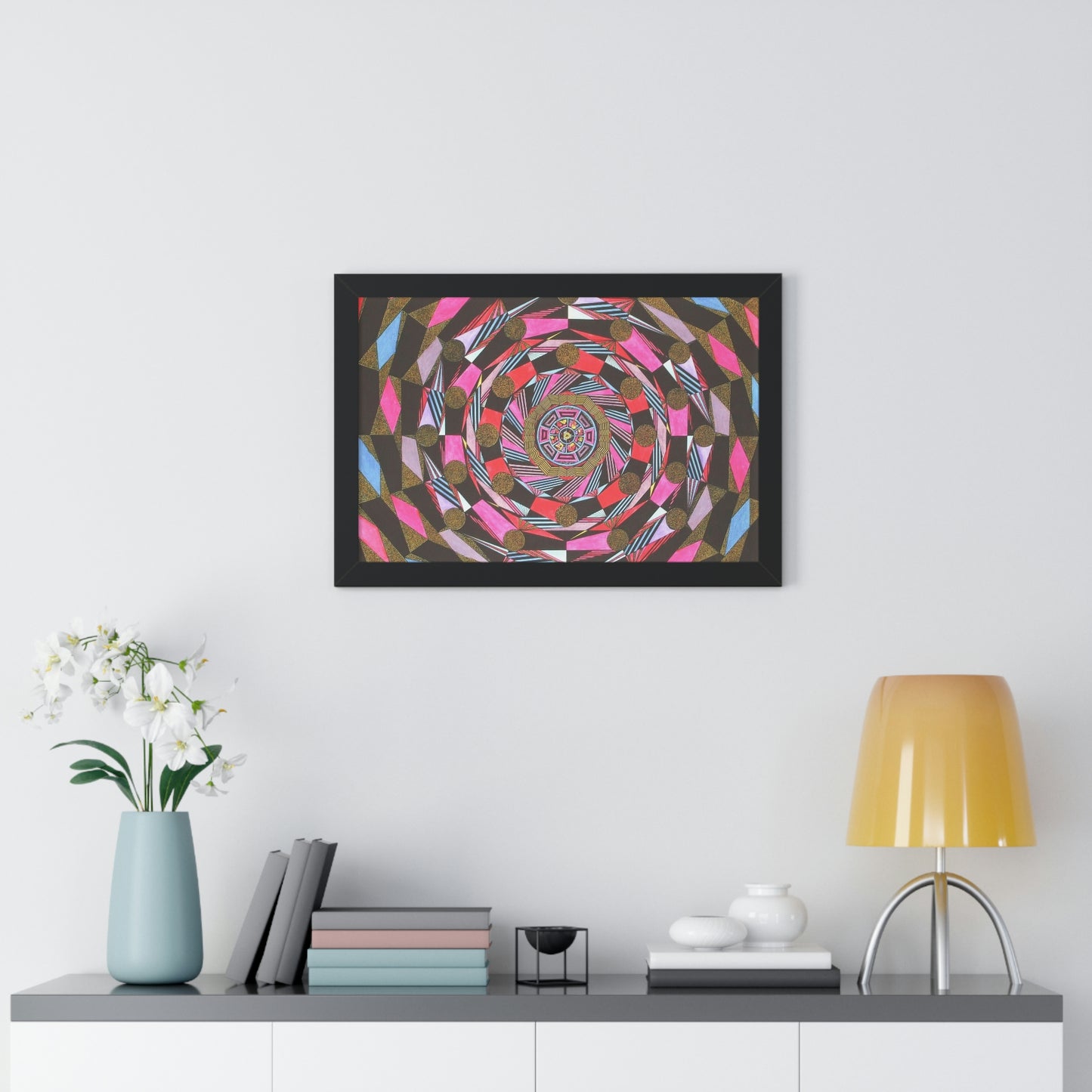 THE ABSTRACT COLONNADE Framed Horizontal Poster