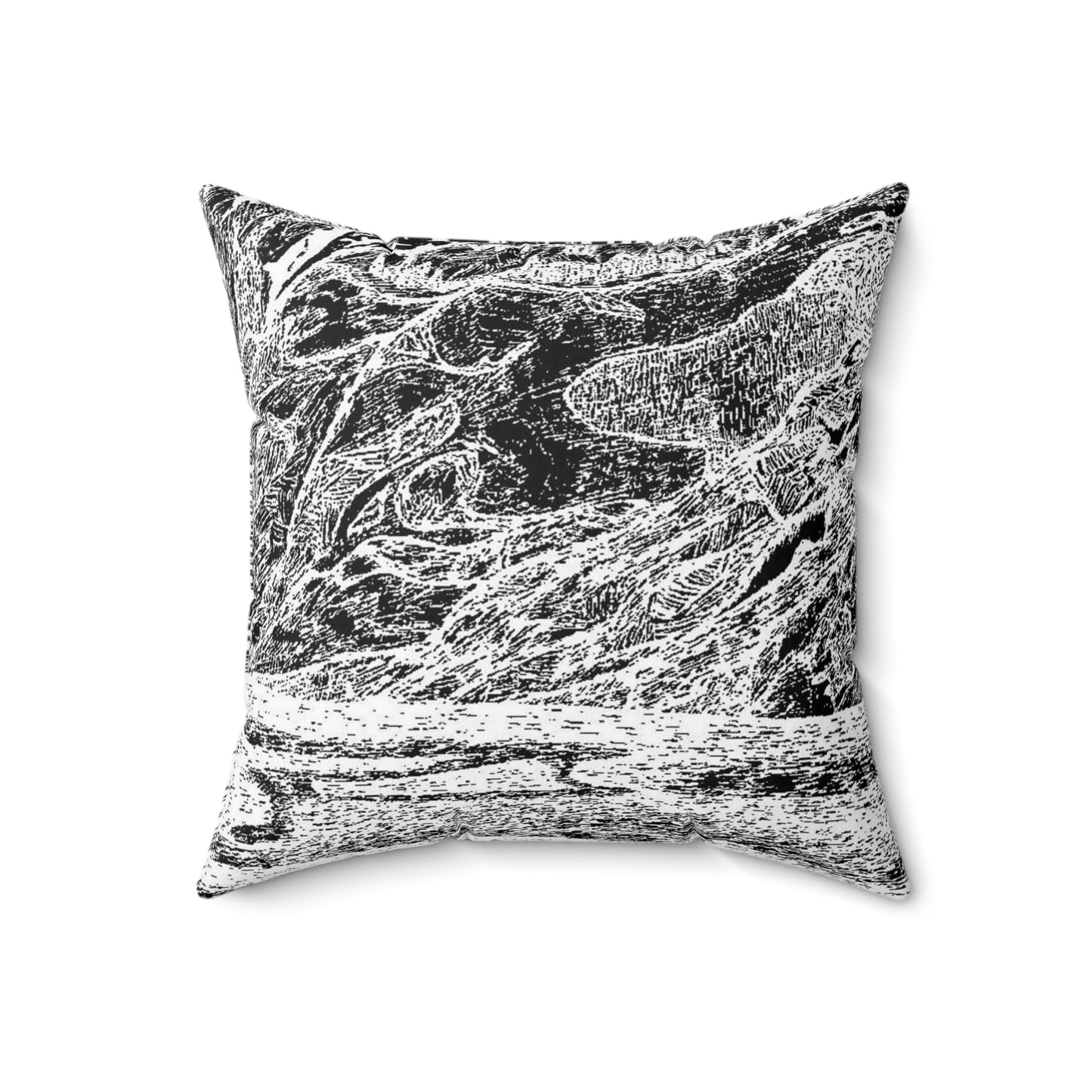 LAKE GUDVAGAN (REVERSE BLACK & WHITE) Spun Polyester Square Pillow