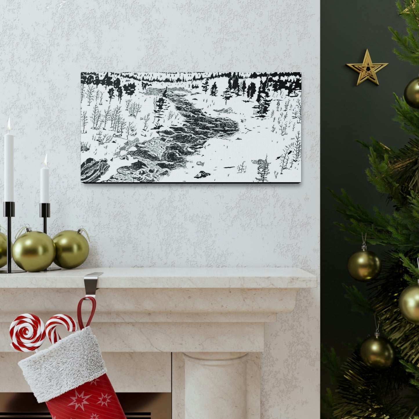WONDERLUST Reversed Black & White Canvas Gallery Wraps
