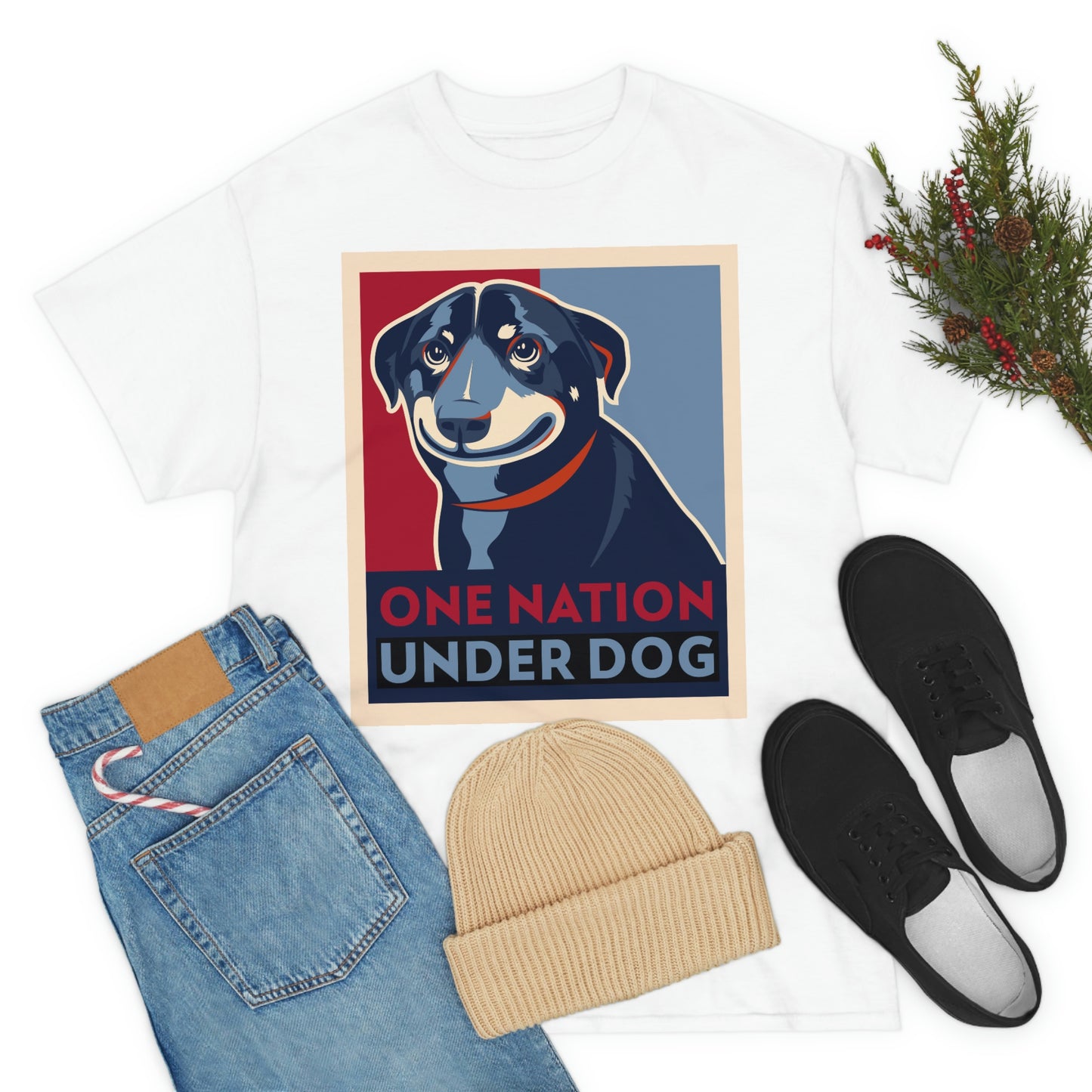 ONE NATION UNDER DOG Unisex Heavy Cotton Tee