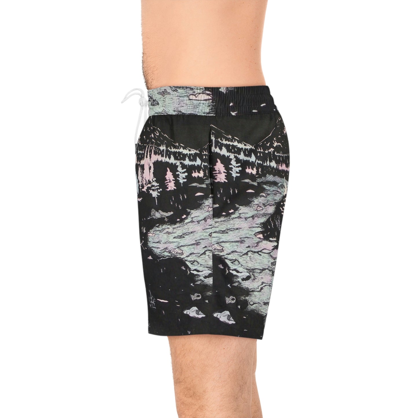 WONDERLUST Men's Mid-Length Swim Shorts (AOP)