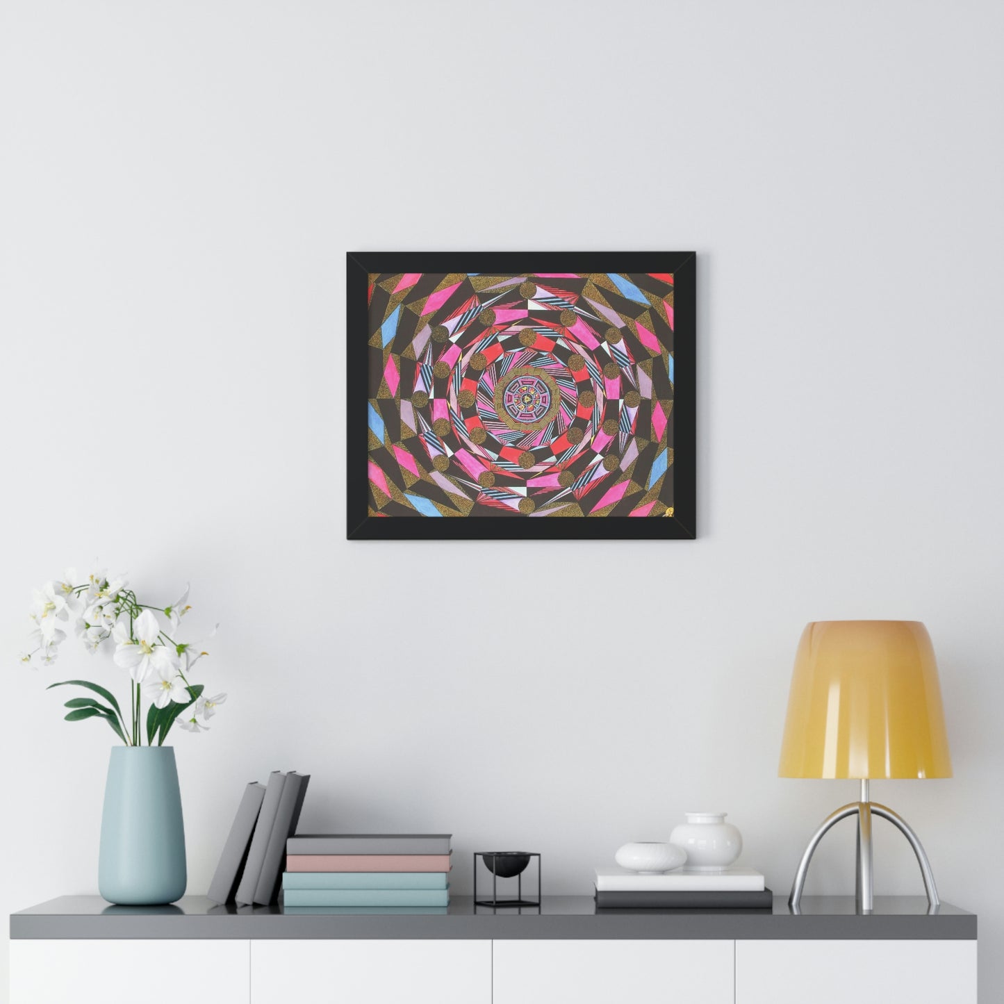 THE ABSTRACT COLONNADE Framed Horizontal Poster