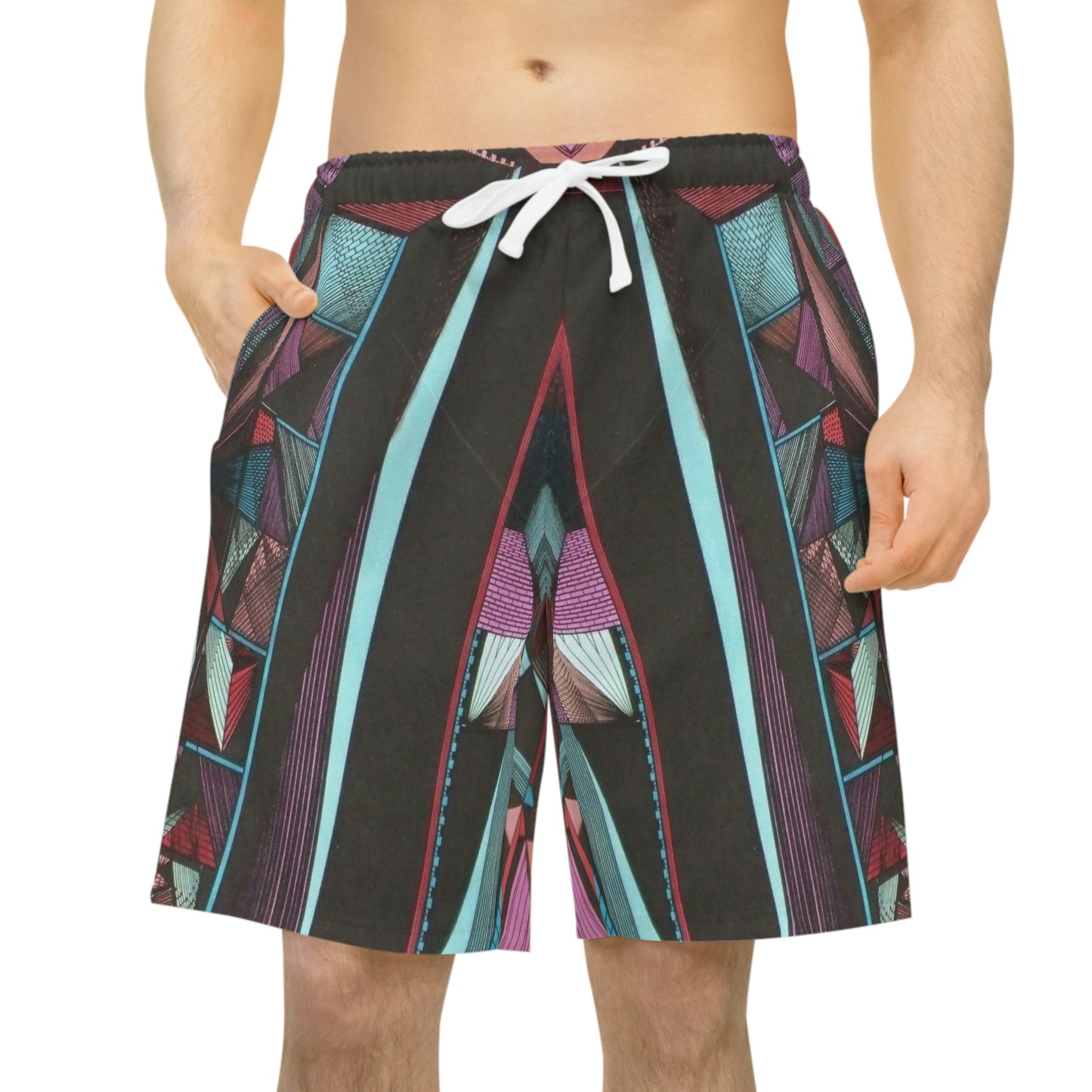 LIGHT DUO MEGALOPOLIS Athletic Long Shorts (AOP)