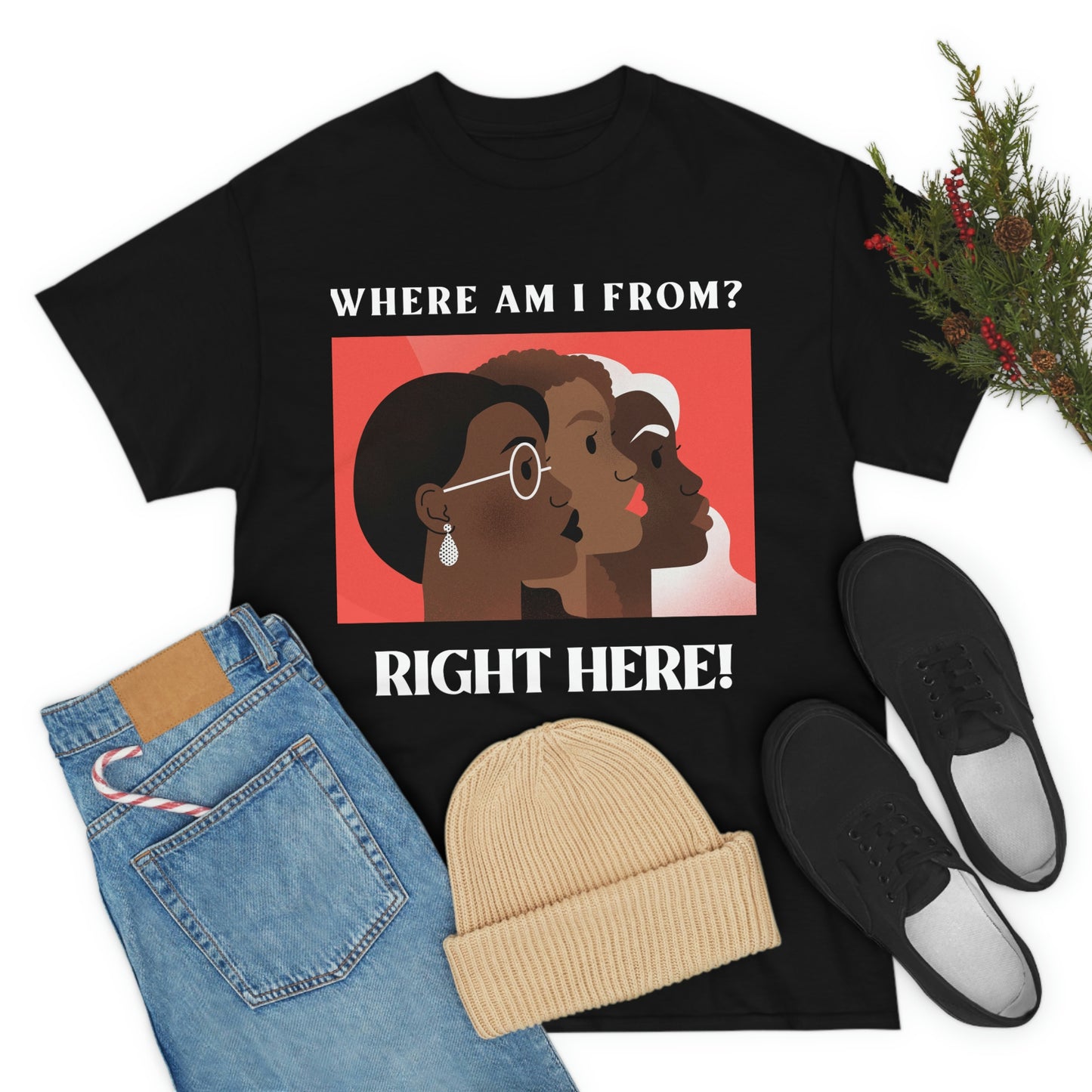 WHERE AM I FROM? Unisex Heavy Cotton Tee
