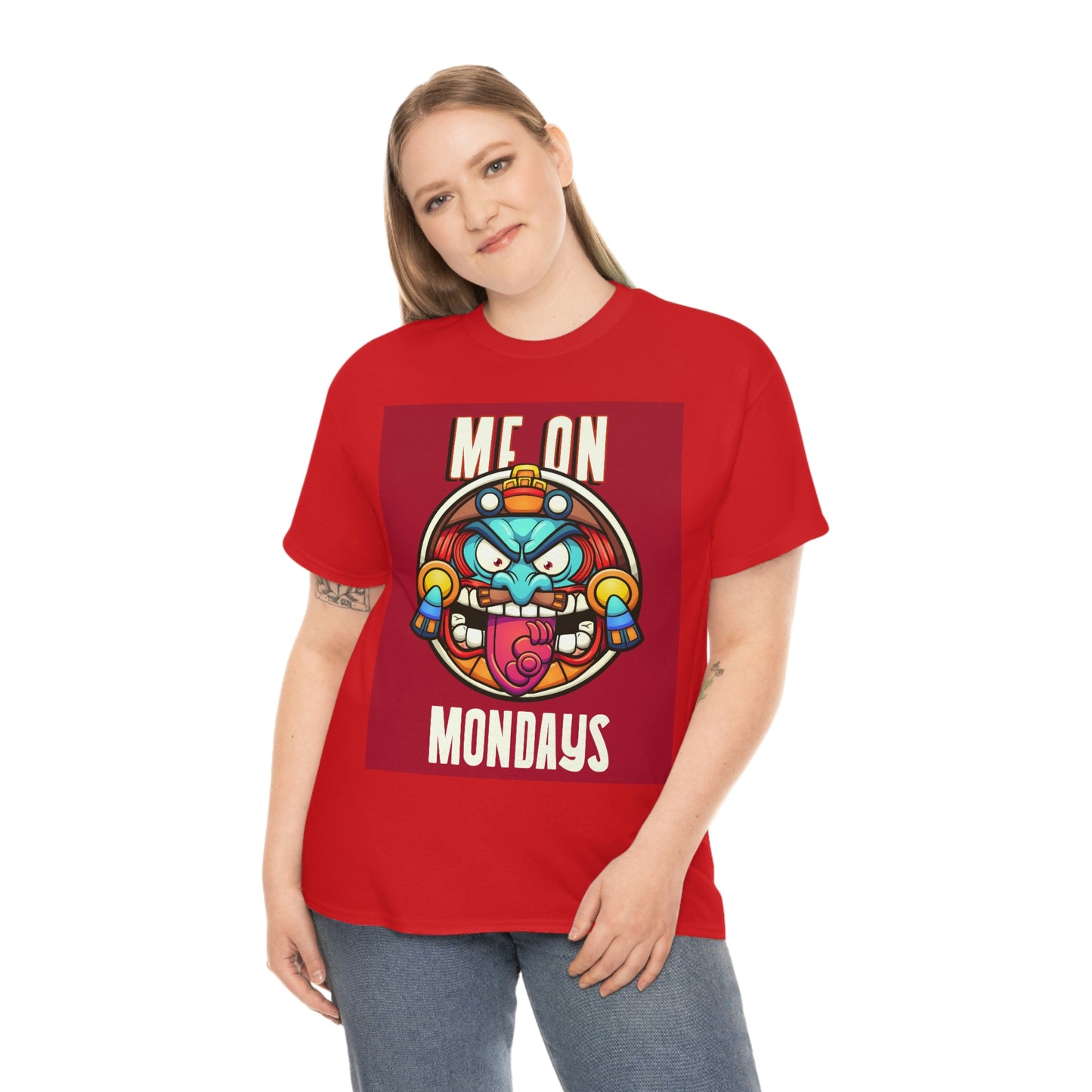 ME ON MONDAYS (RED) Unisex Heavy Cotton Tee