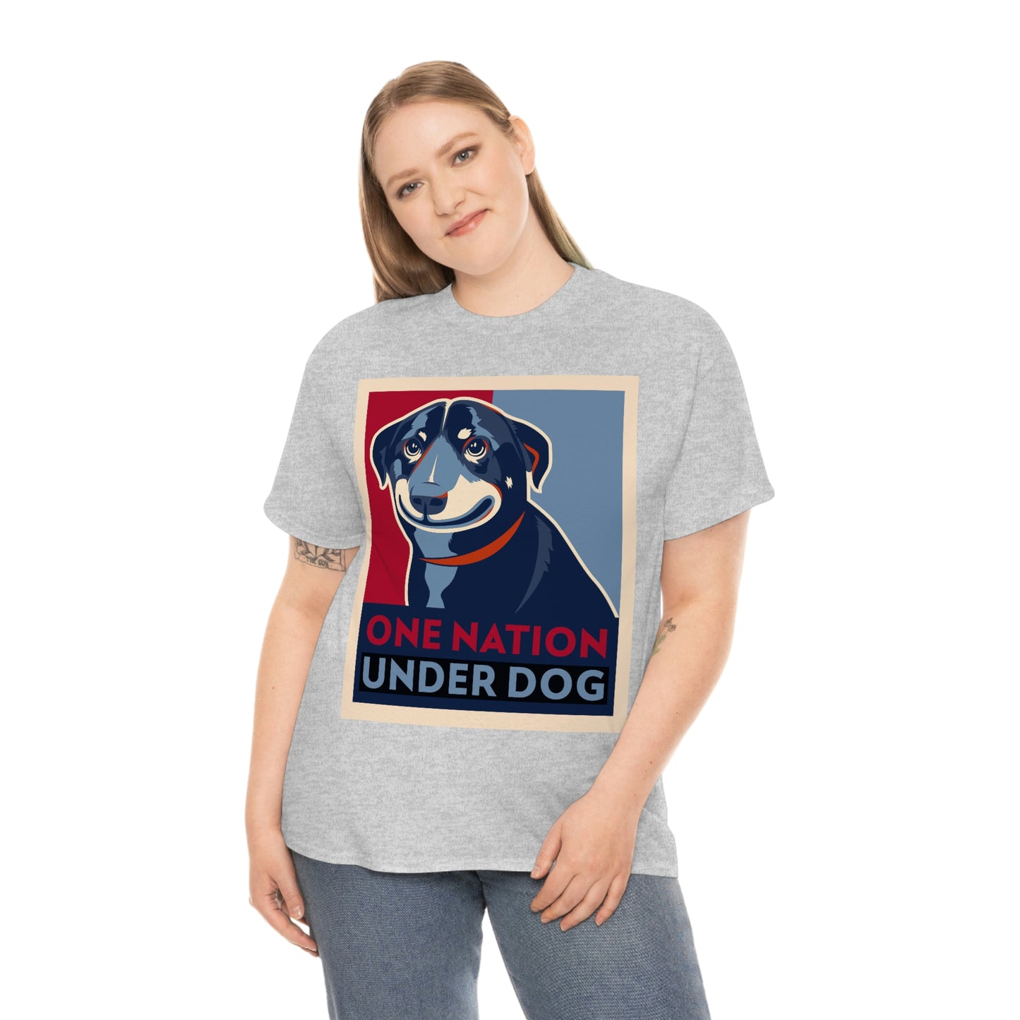 ONE NATION UNDER DOG Unisex Heavy Cotton Tee