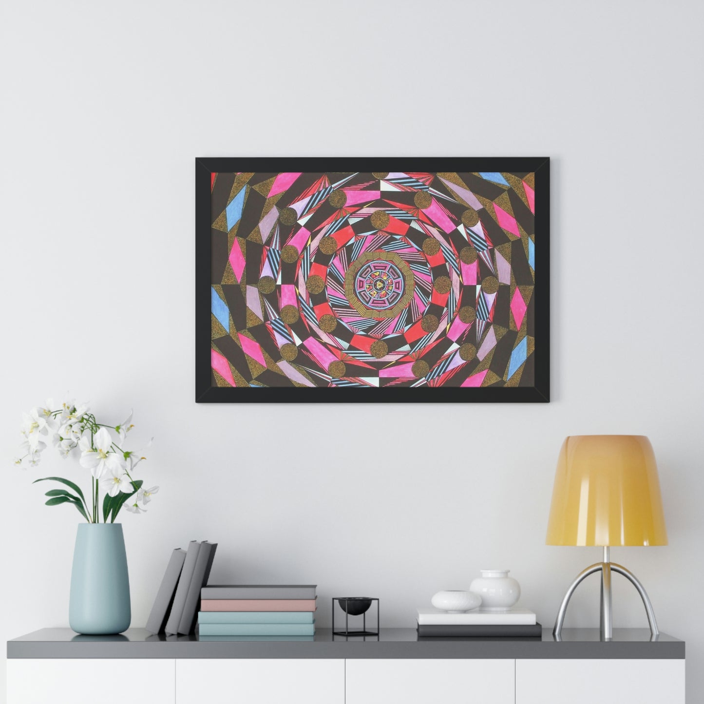 THE ABSTRACT COLONNADE Framed Horizontal Poster