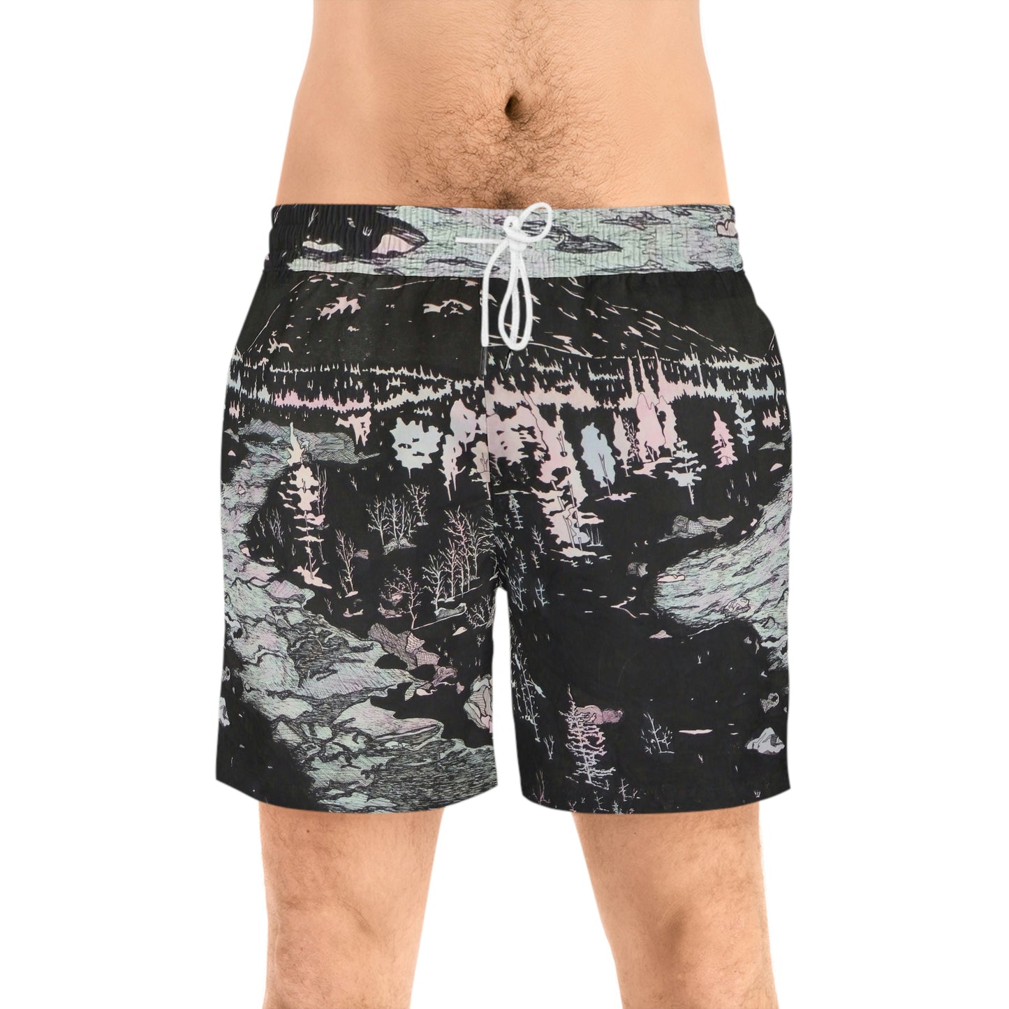 WONDERLUST Men's Mid-Length Swim Shorts (AOP)
