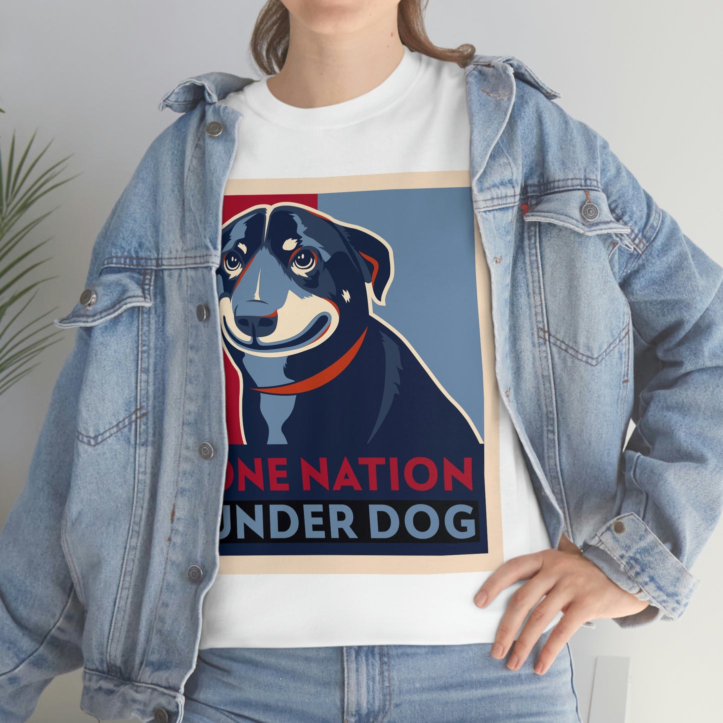 ONE NATION UNDER DOG Unisex Heavy Cotton Tee