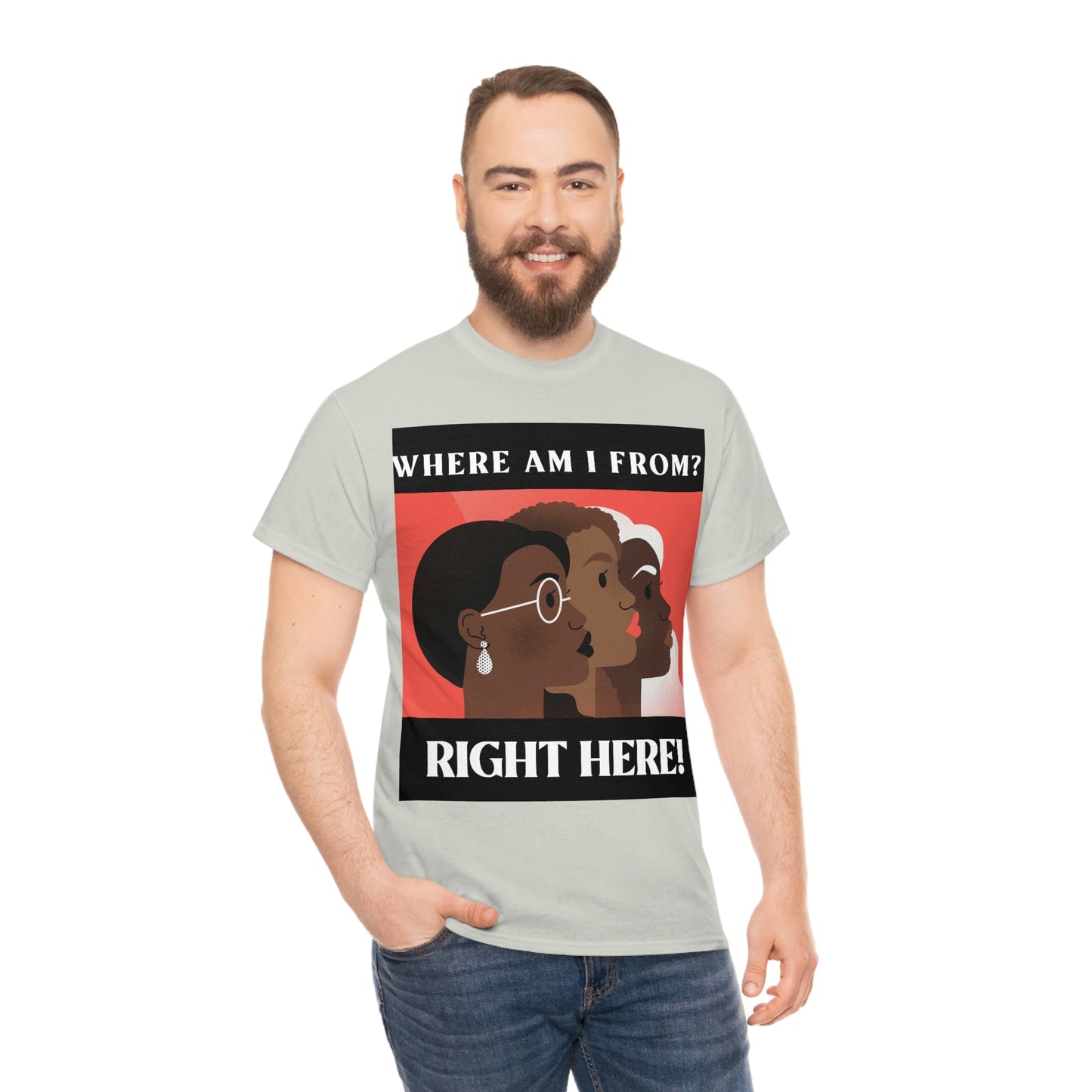 WHERE AM I FROM? Unisex Heavy Cotton Tee