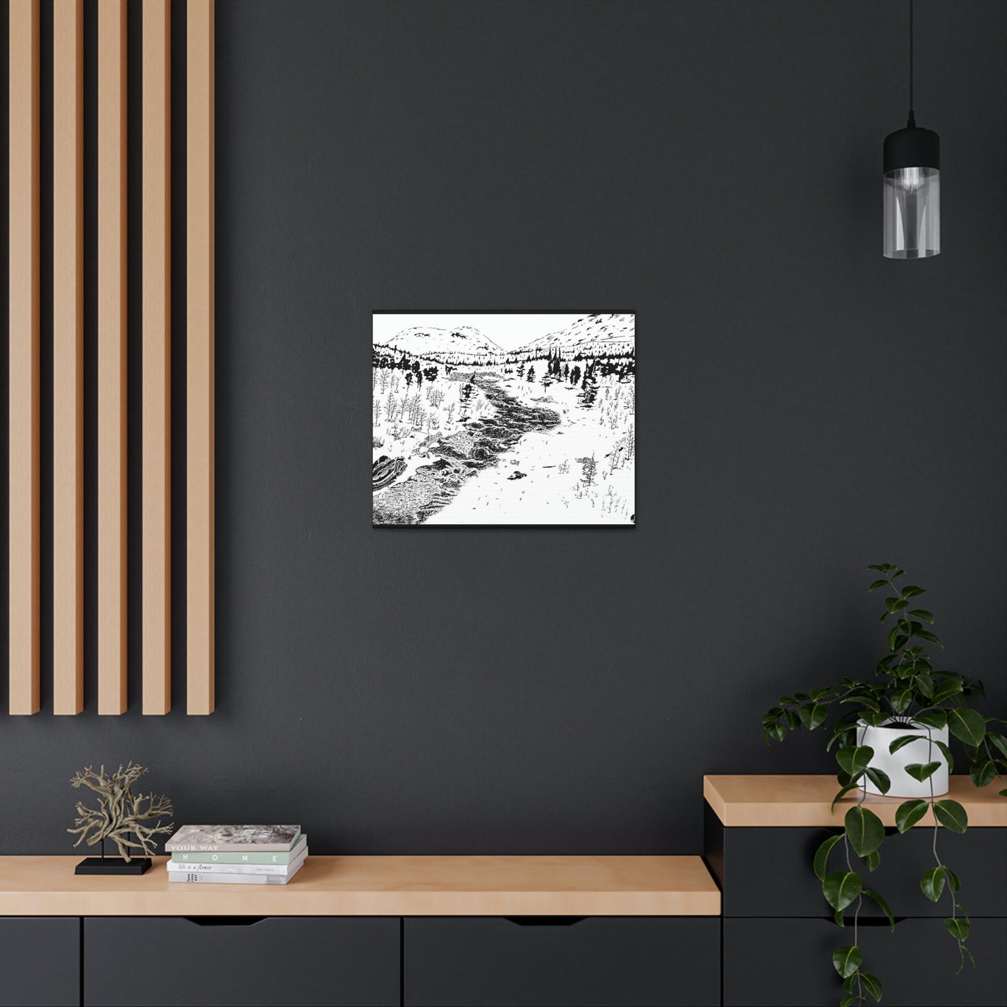 WONDERLUST Reversed Black & White Canvas Gallery Wraps