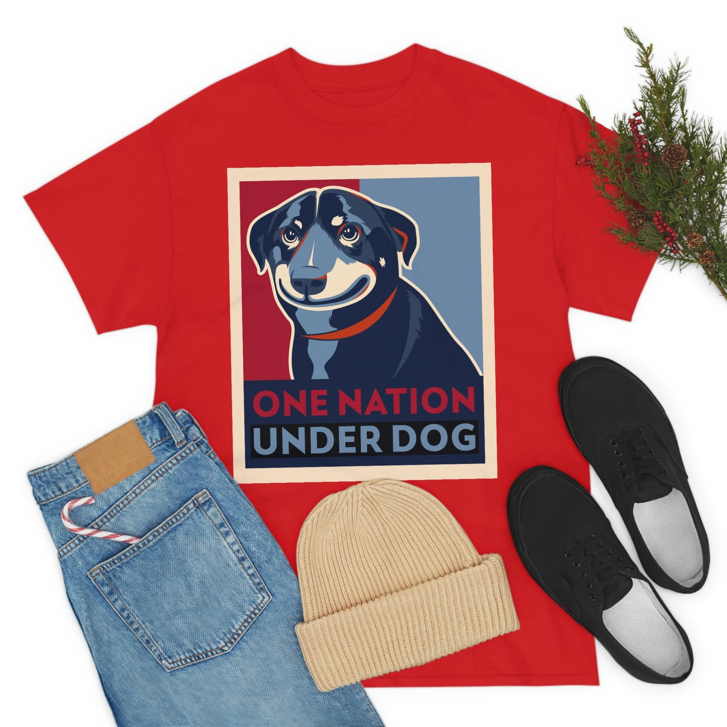 ONE NATION UNDER DOG Unisex Heavy Cotton Tee