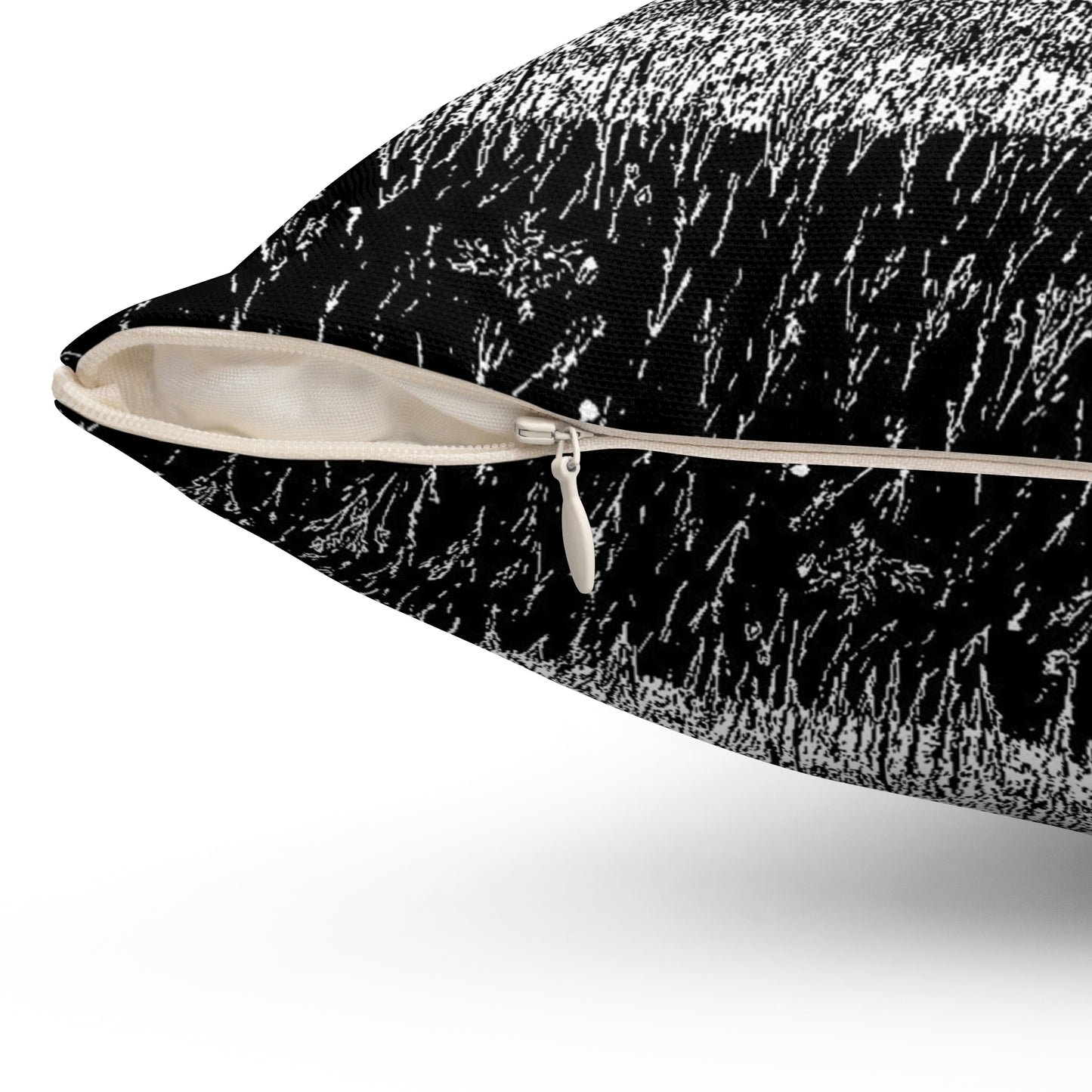 IMPASS (REVERSE BLACK & WHITE) Spun Polyester Square Pillow