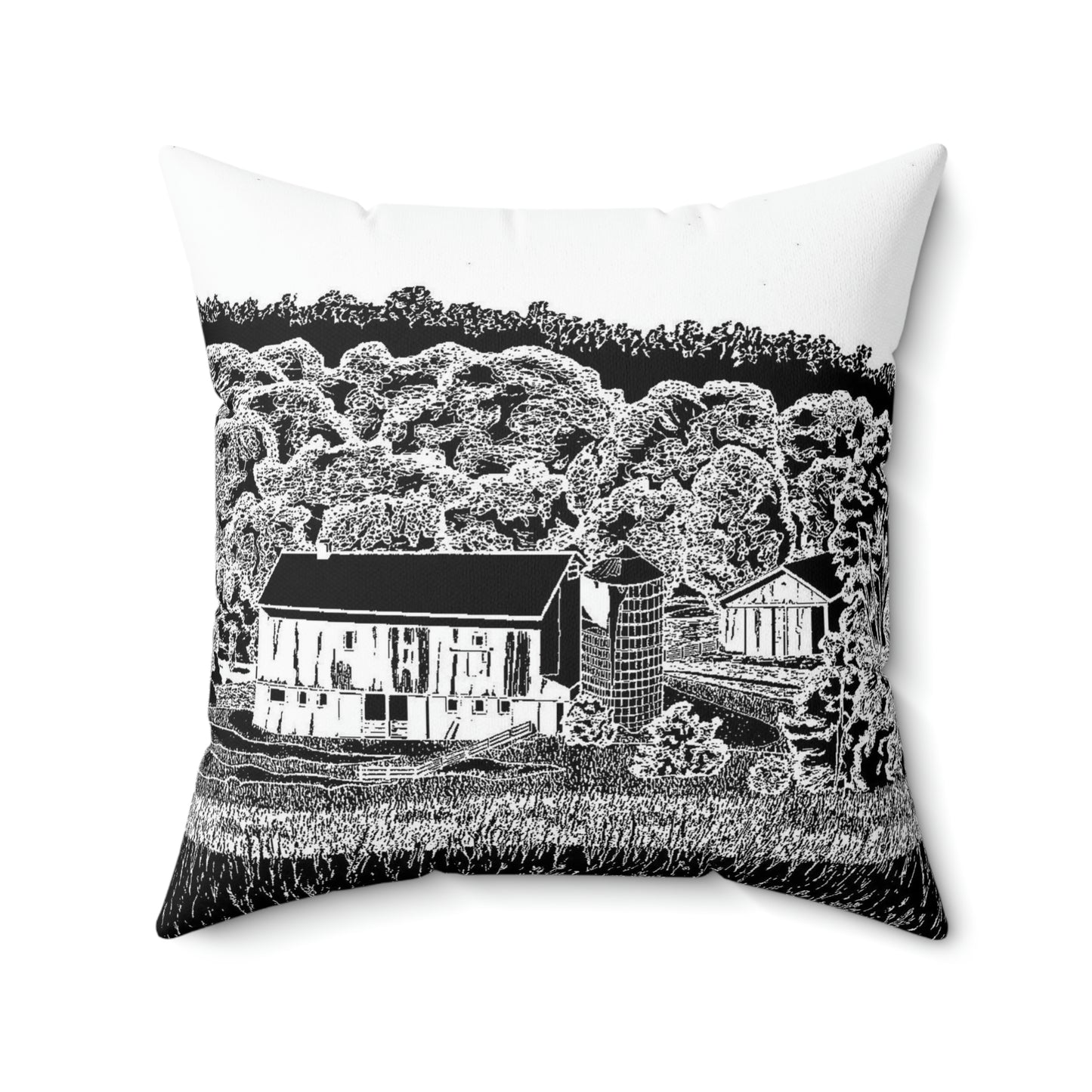IMPASS (REVERSE BLACK & WHITE) Spun Polyester Square Pillow
