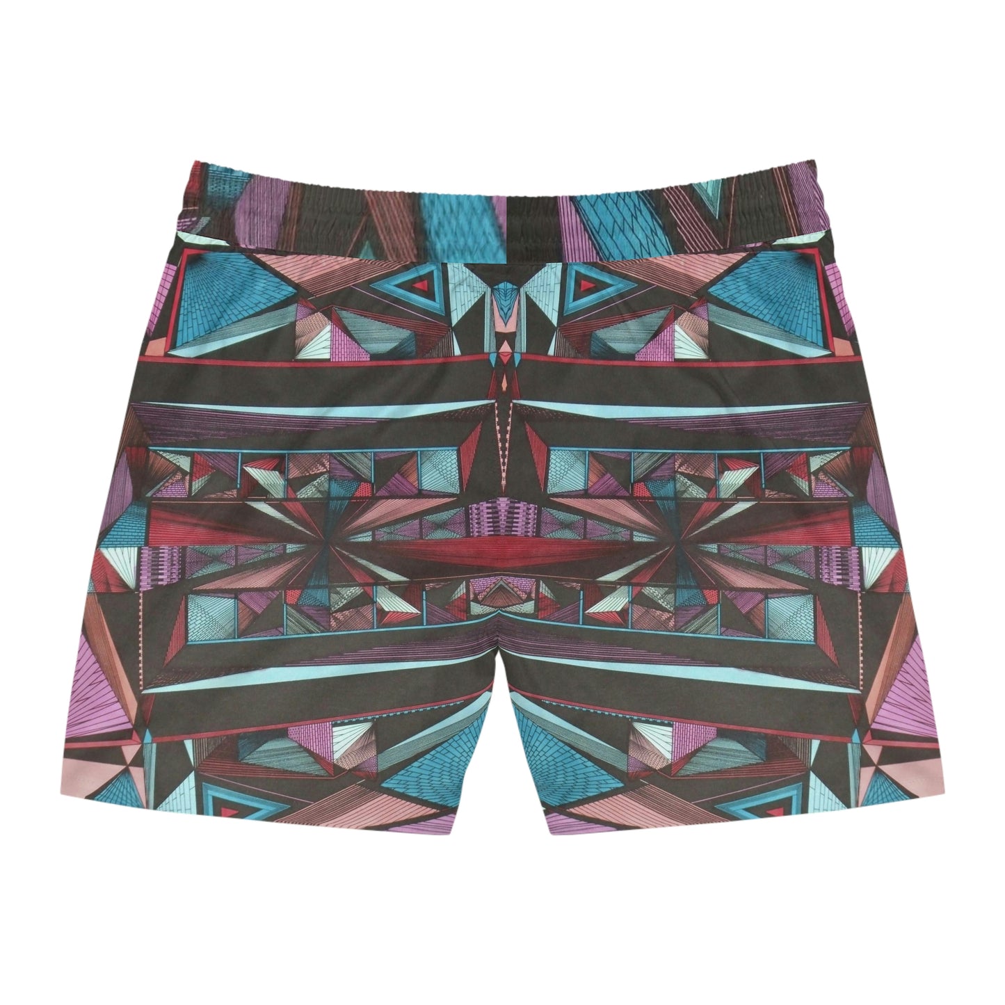 LIGHT DUO MEGALOPOLIS Men's Mid-Length Swim Shorts (AOP)