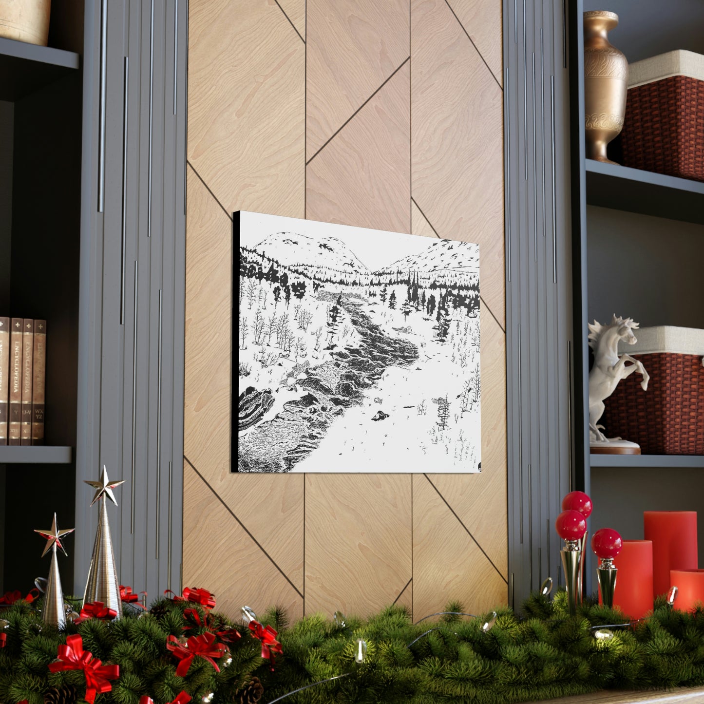 WONDERLUST Reversed Black & White Canvas Gallery Wraps