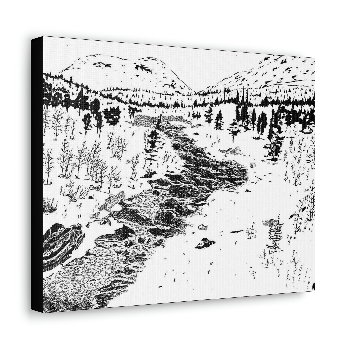 WONDERLUST Reversed Black & White Canvas Gallery Wraps