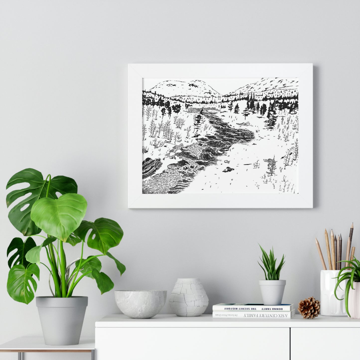 WONDERLUST (REVERSE BLACK & WHITE) Framed Horizontal Poster