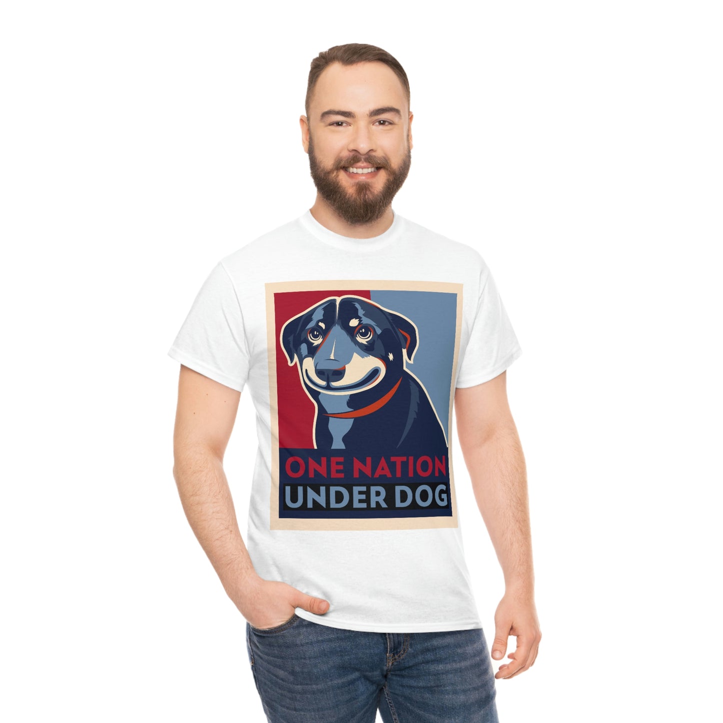ONE NATION UNDER DOG Unisex Heavy Cotton Tee