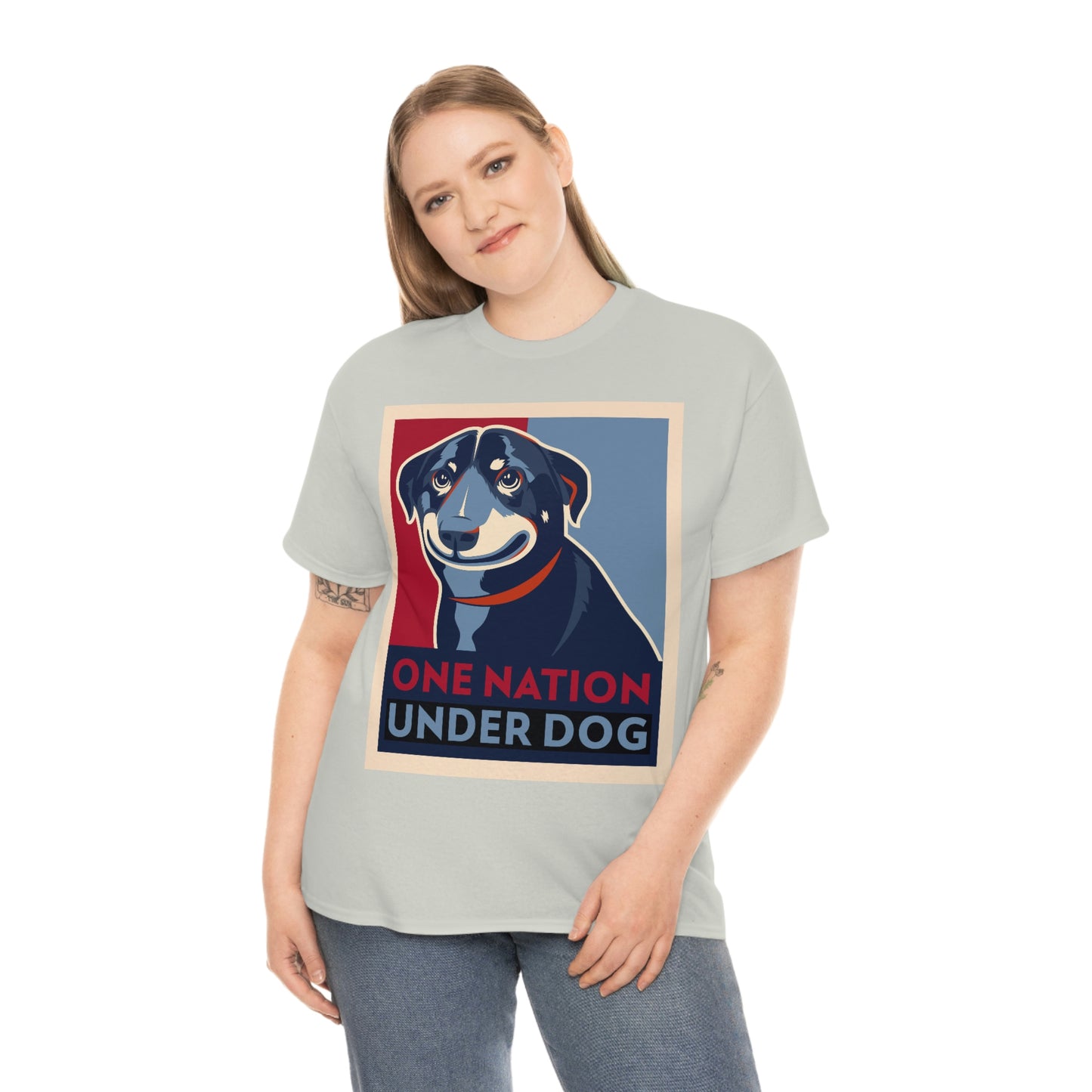 ONE NATION UNDER DOG Unisex Heavy Cotton Tee