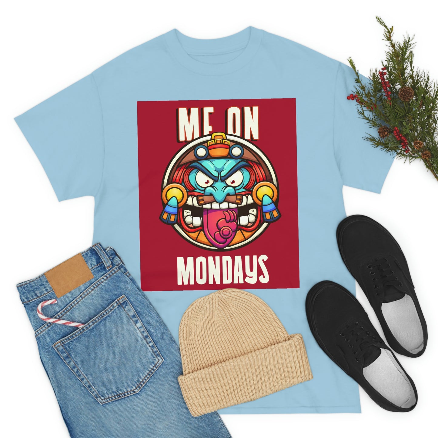 ME ON MONDAYS (RED) Unisex Heavy Cotton Tee