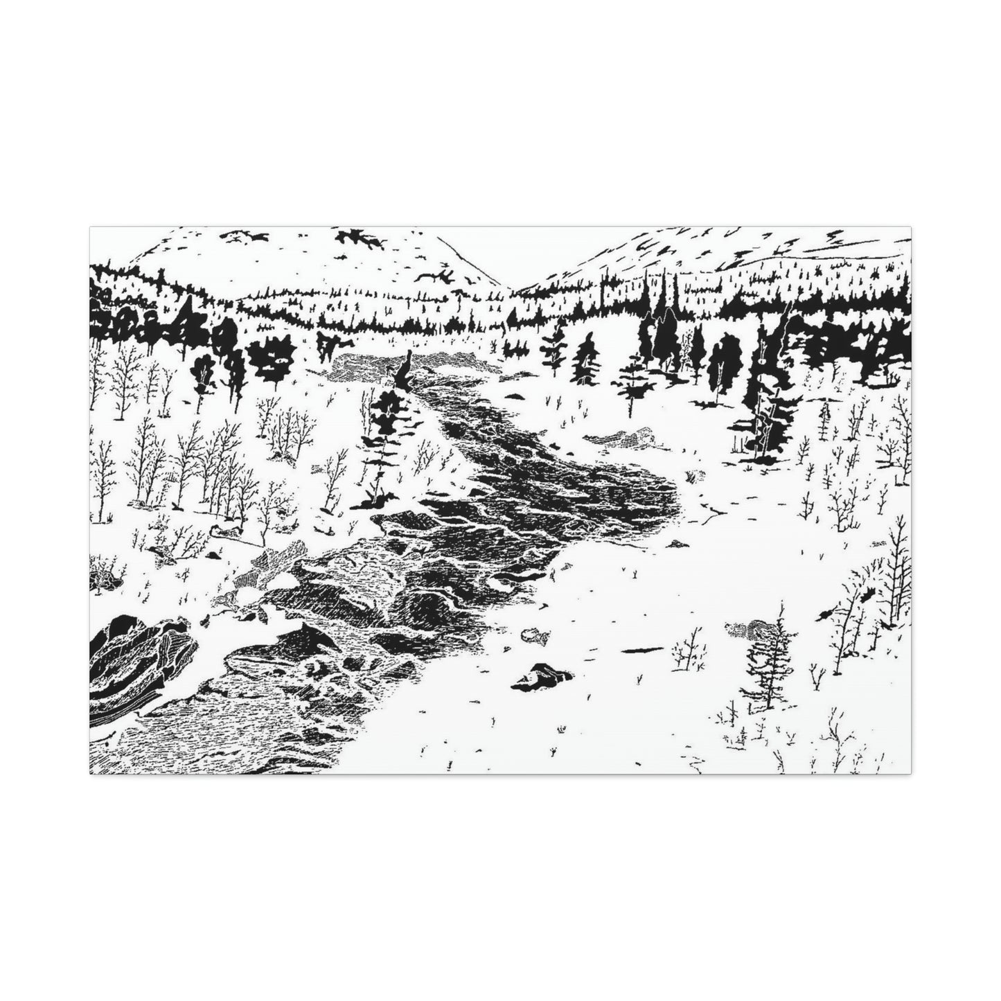 WONDERLUST Reversed Black & White Canvas Gallery Wraps