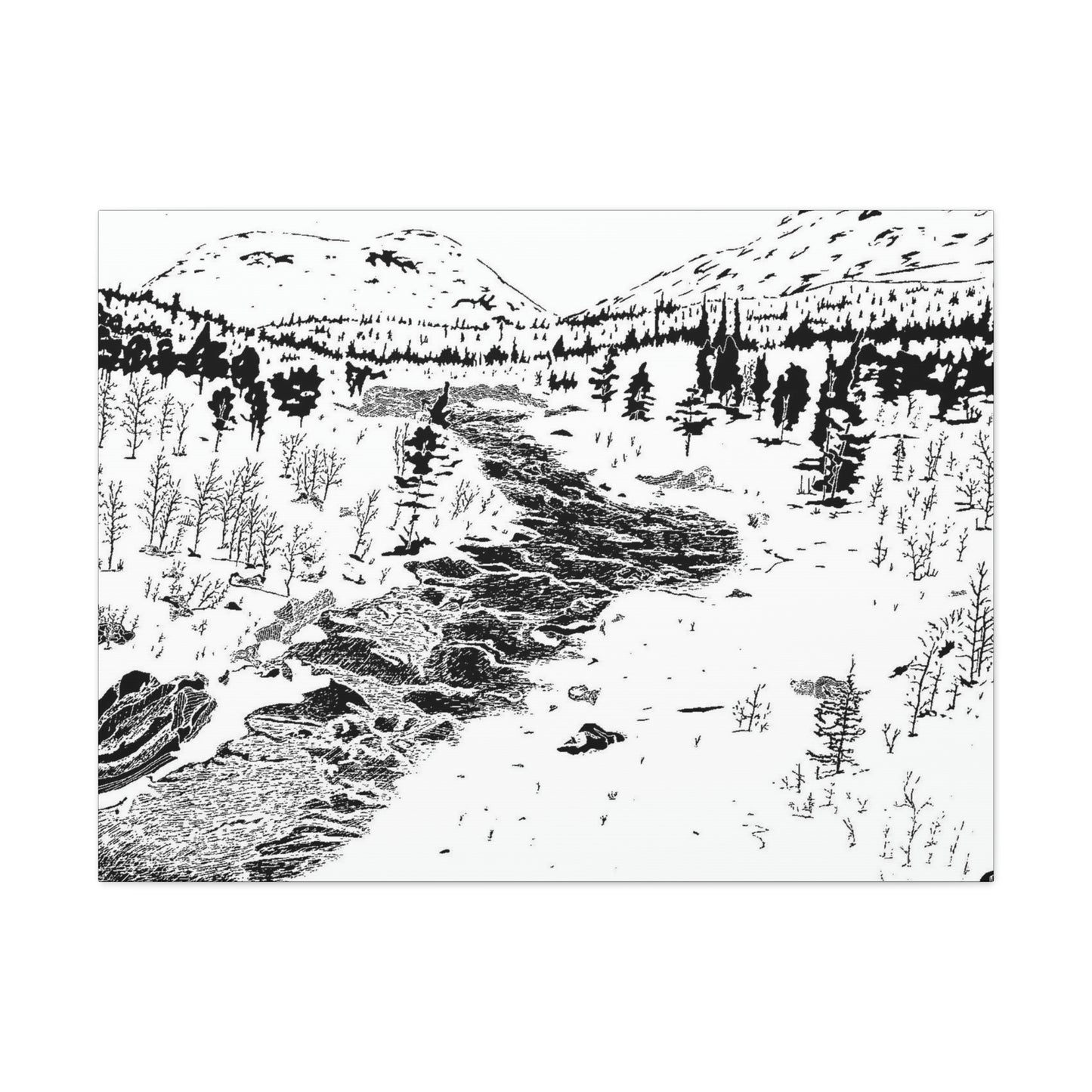 WONDERLUST Reversed Black & White Canvas Gallery Wraps