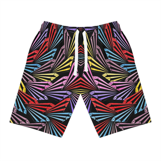 PINWHEEL Athletic Long Shorts (AOP)