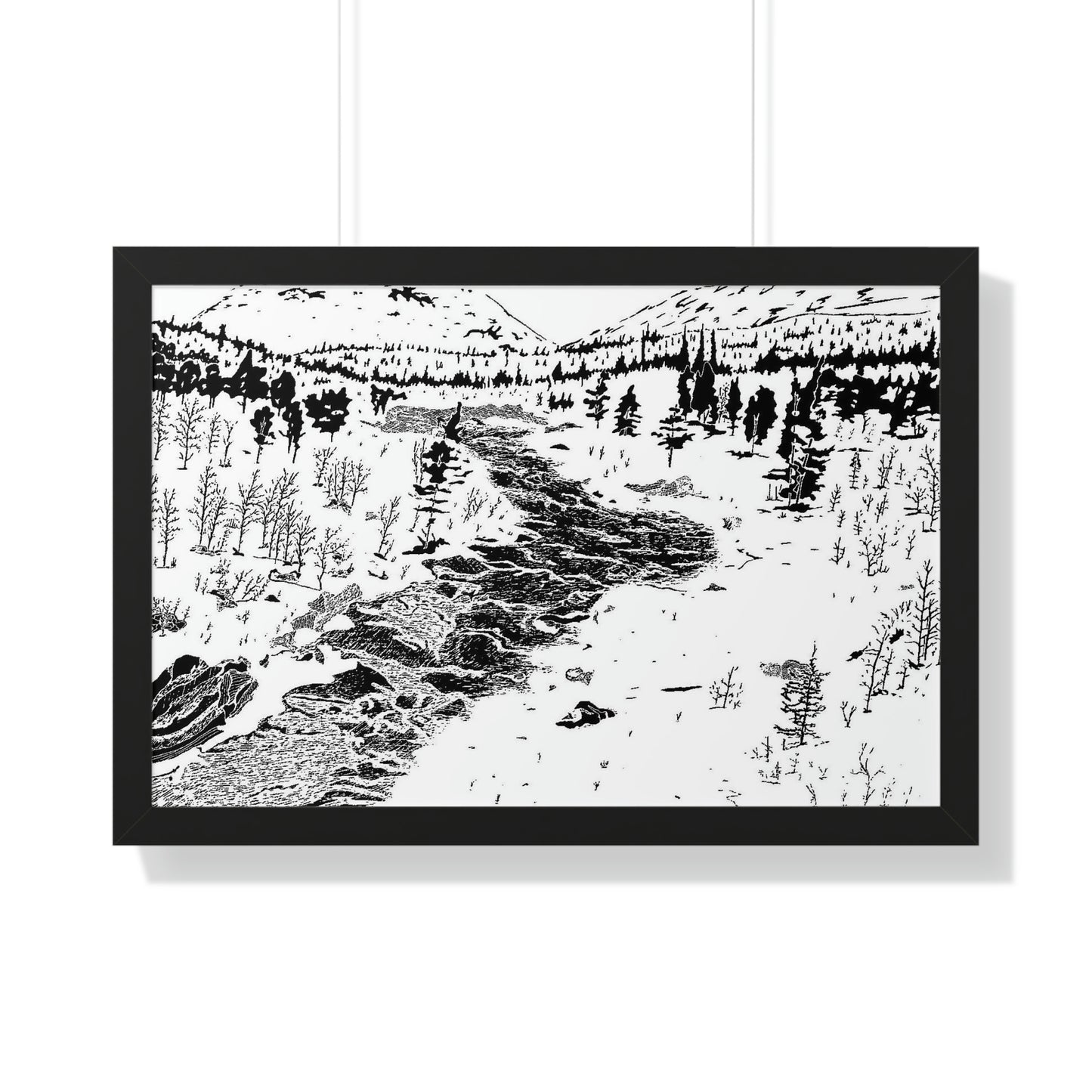 WONDERLUST (REVERSE BLACK & WHITE) Framed Horizontal Poster