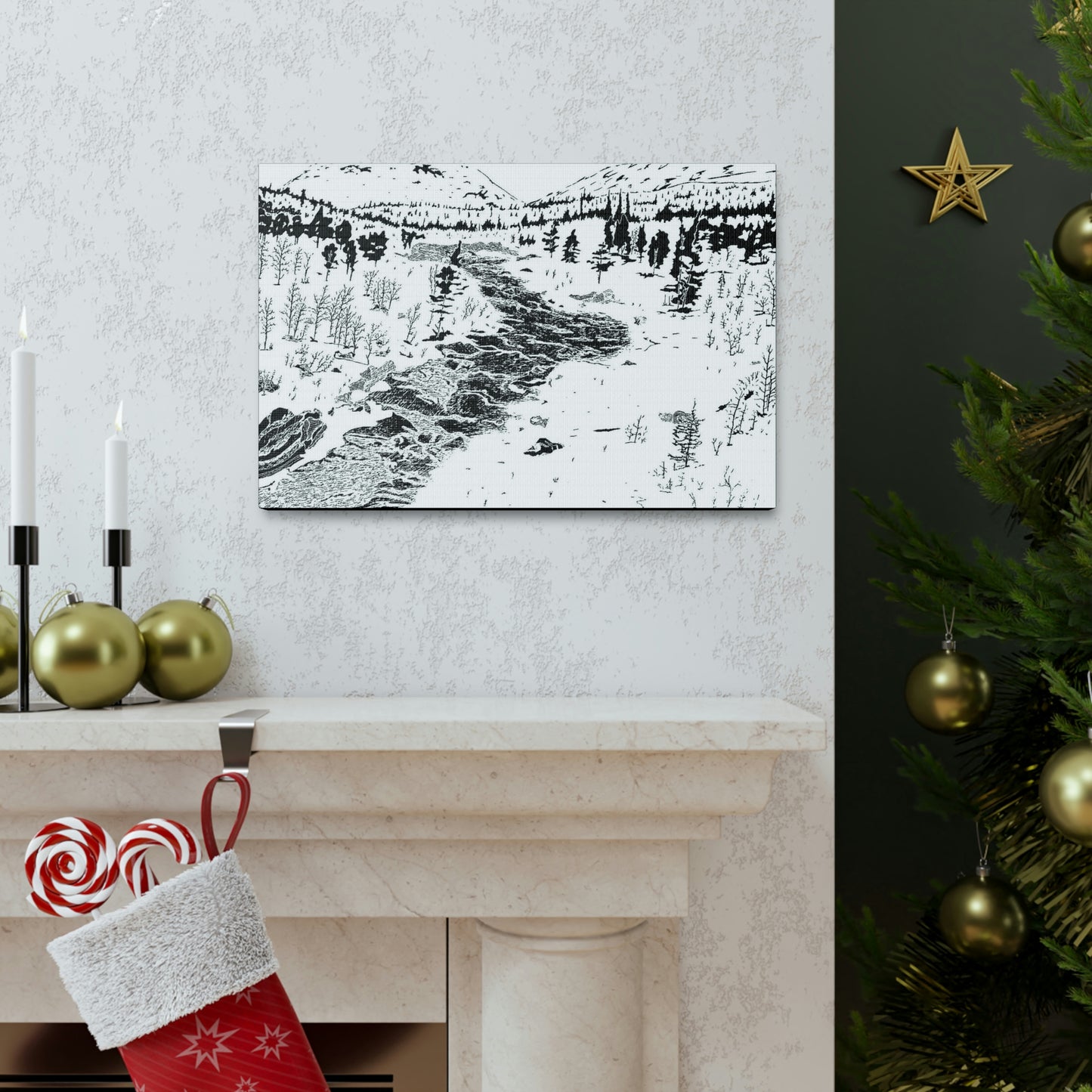 WONDERLUST Reversed Black & White Canvas Gallery Wraps