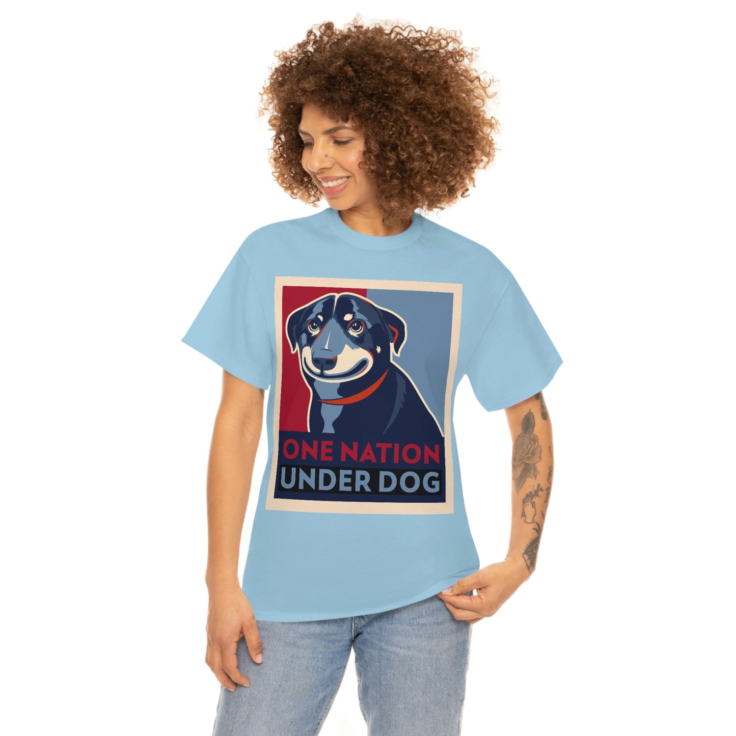 ONE NATION UNDER DOG Unisex Heavy Cotton Tee