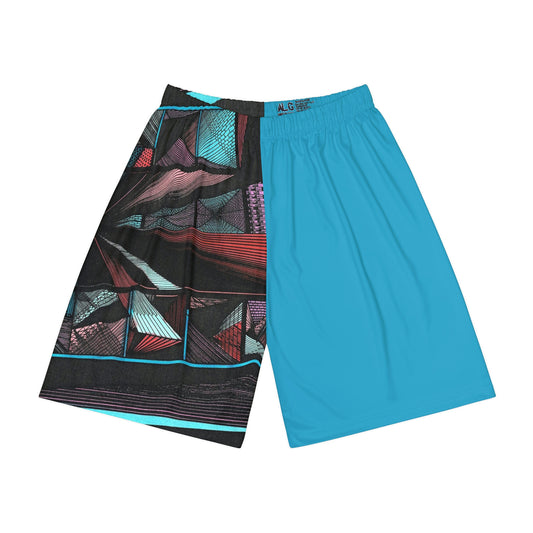 TURQUOISE DUO MEGALOPOLIS Men’s Sports Shorts (does not have pockets)