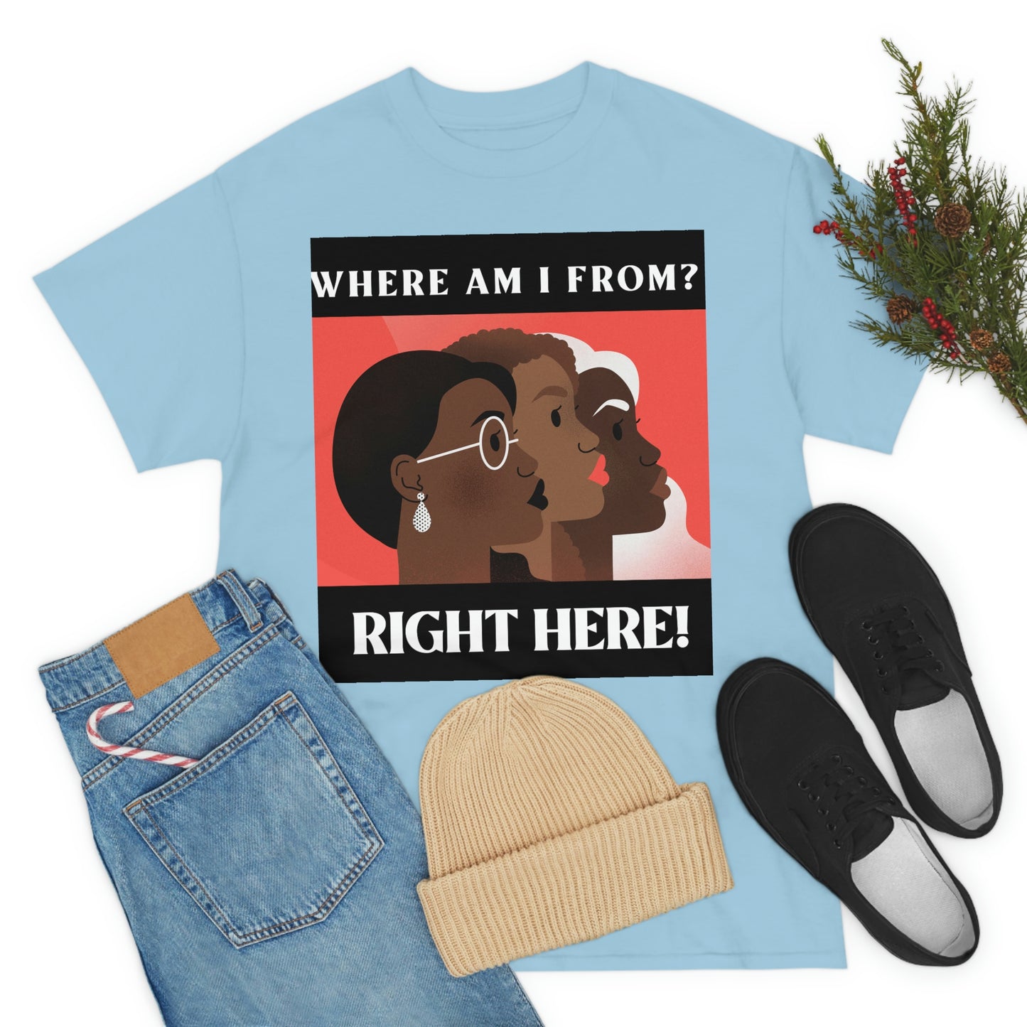 WHERE AM I FROM? Unisex Heavy Cotton Tee